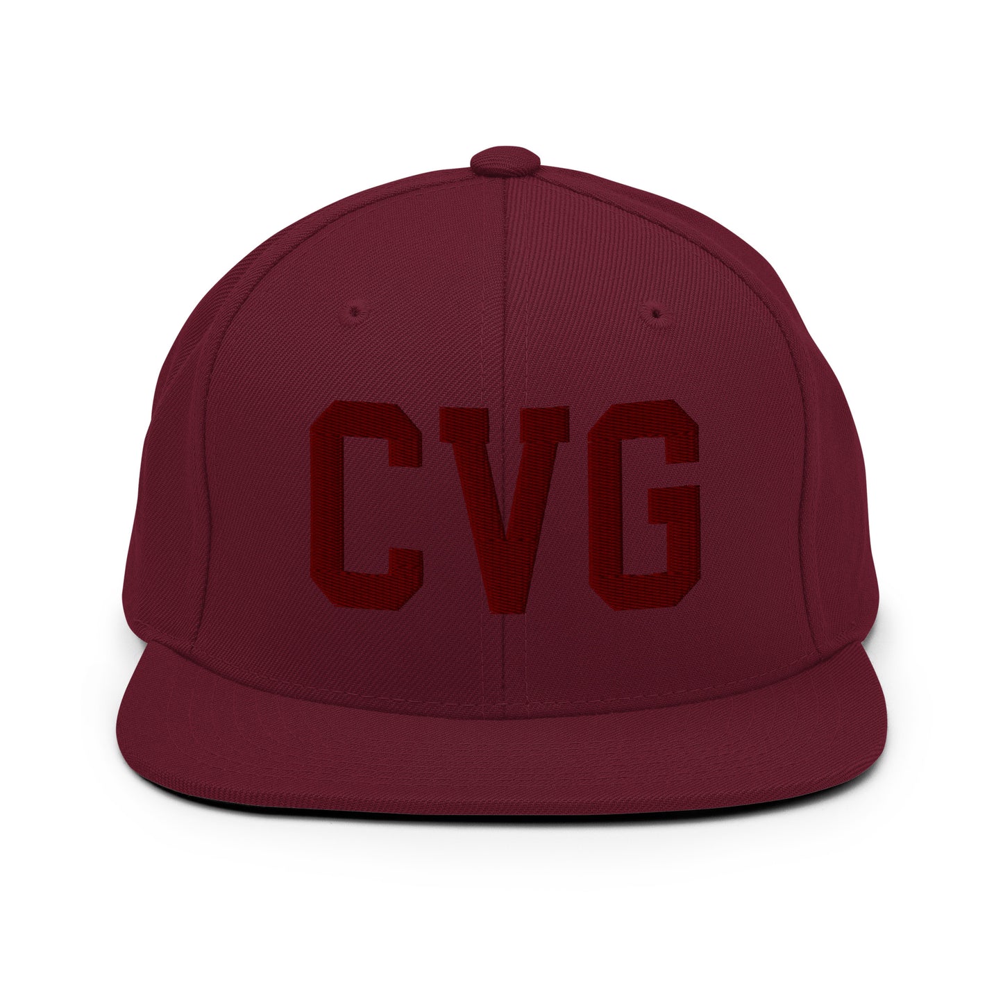 College-Style Snapback Hat • Maroon Embroidery • CVG Cincinnati • YHM Designs - Image 07