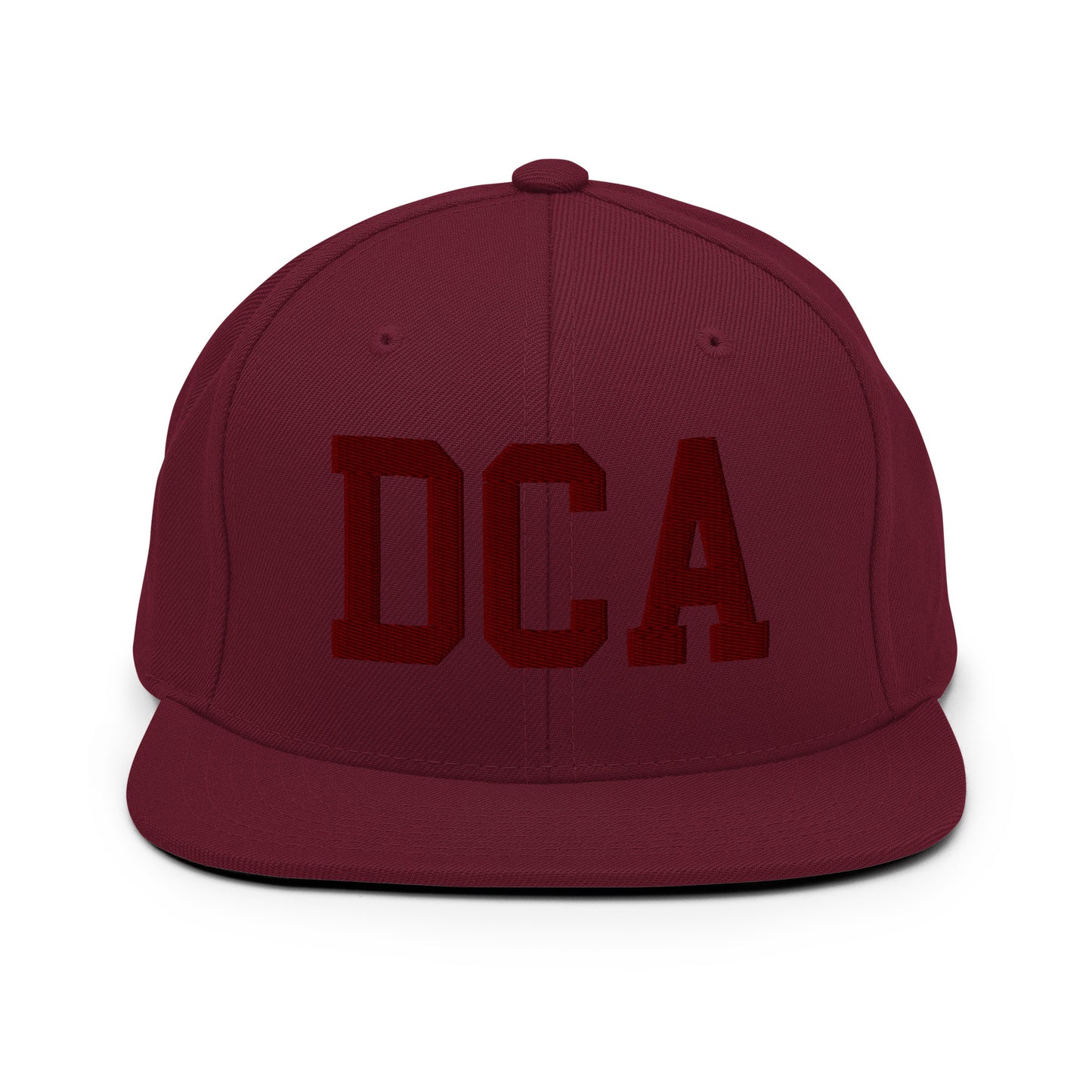 College-Style Snapback Hat • Maroon Embroidery • DCA Washington • YHM Designs - Image 07