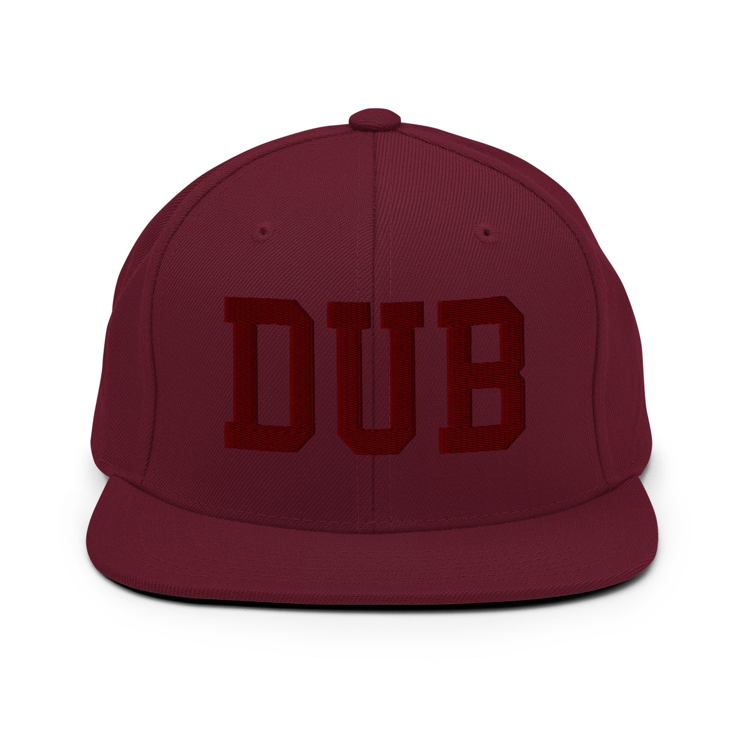 College-Style Snapback Hat • Maroon Embroidery • DUB Dublin • YHM Designs - Image 07