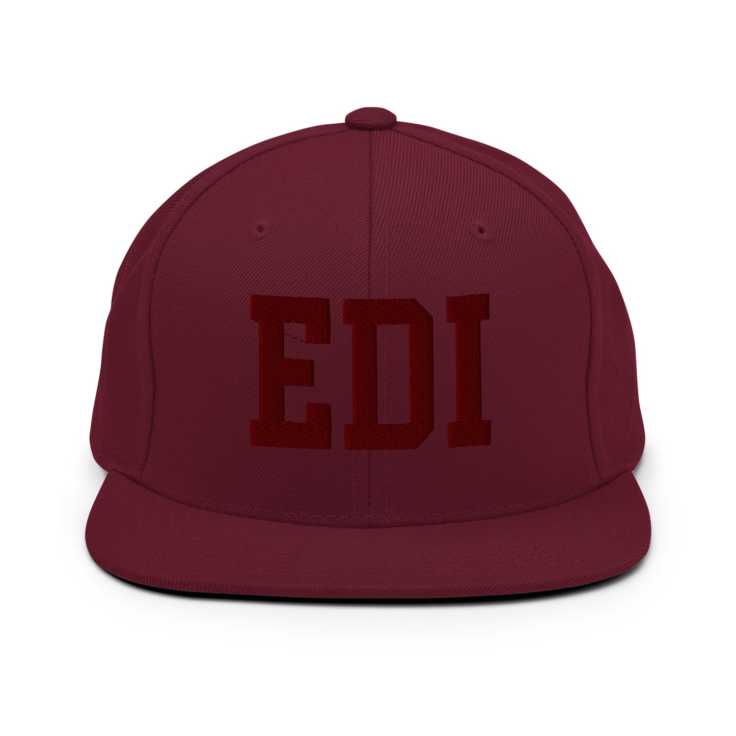 College-Style Snapback Hat • Maroon Embroidery • EDI Edinburgh • YHM Designs - Image 07