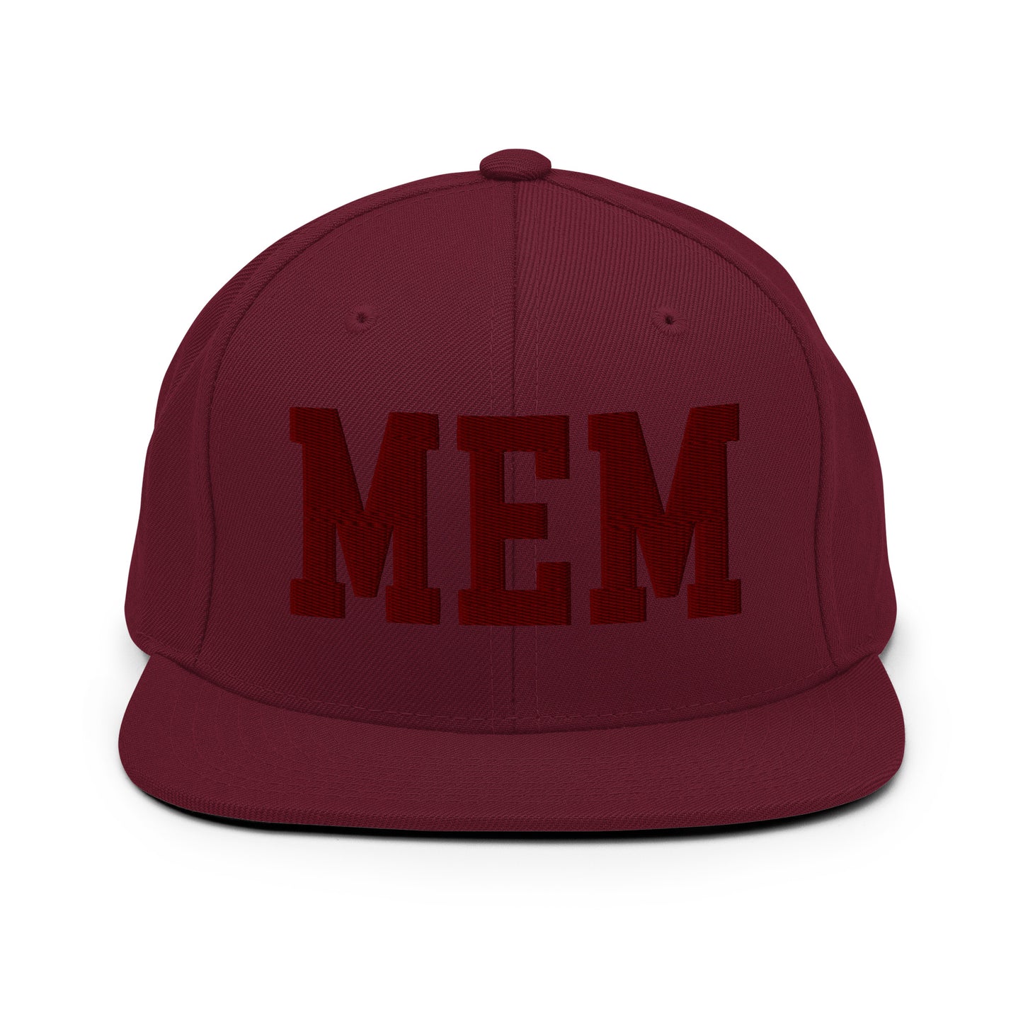College-Style Snapback Hat • Maroon Embroidery • MEM Memphis • YHM Designs - Image 07