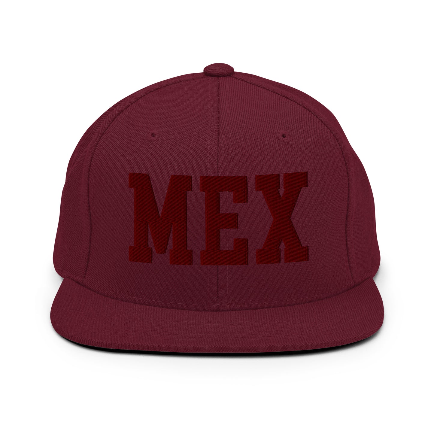 College-Style Snapback Hat • Maroon Embroidery • MEX Mexico City • YHM Designs - Image 07