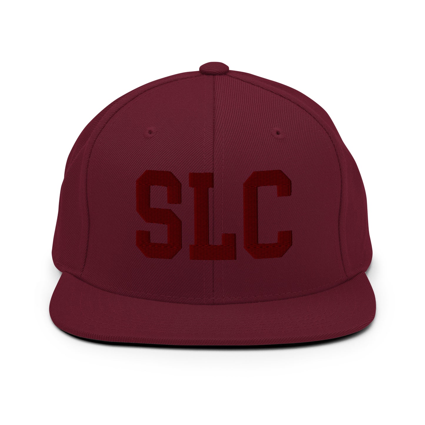 College-Style Snapback Hat • Maroon Embroidery • SLC Salt Lake City • YHM Designs - Image 07