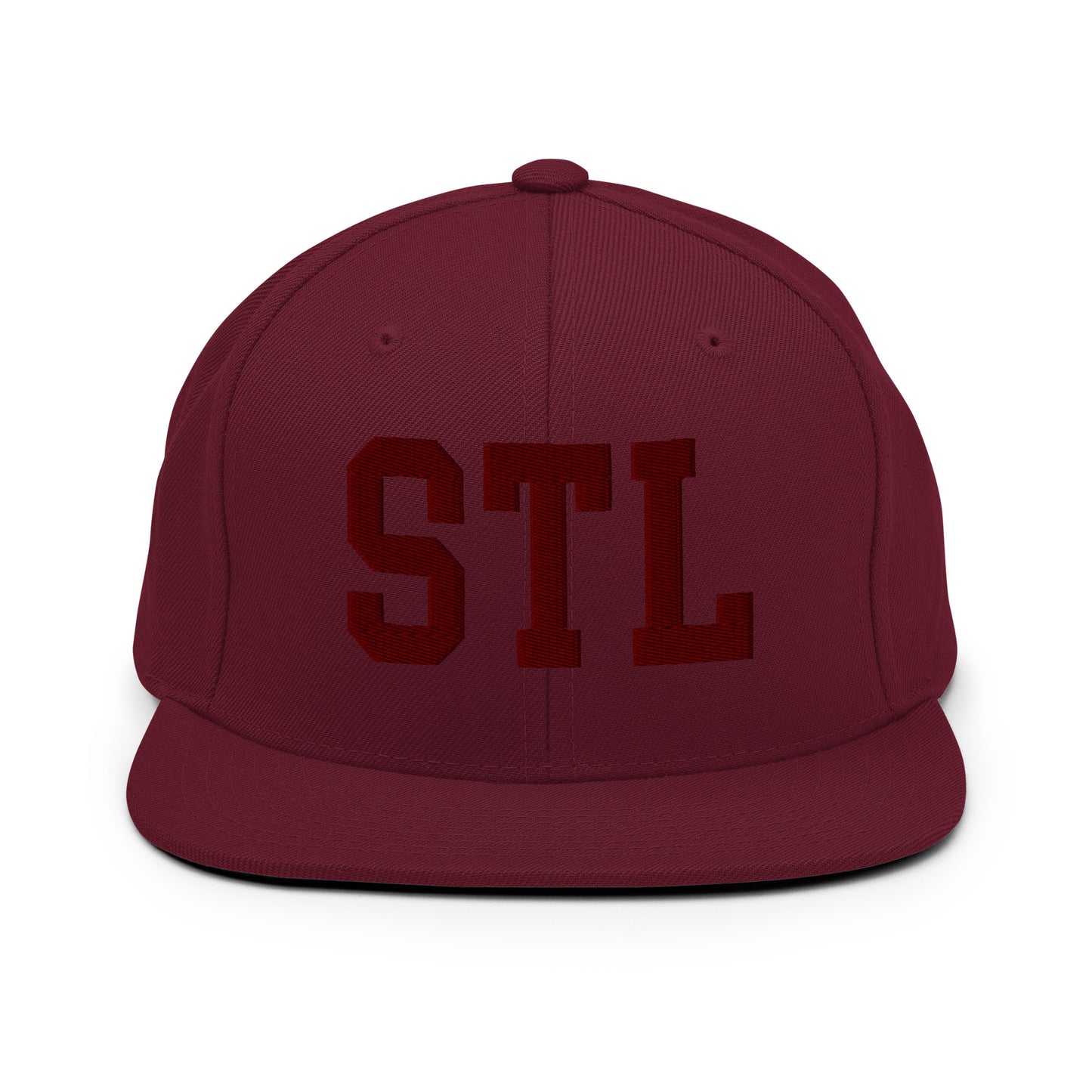 College-Style Snapback Hat • Maroon Embroidery • STL St. Louis • YHM Designs - Image 07