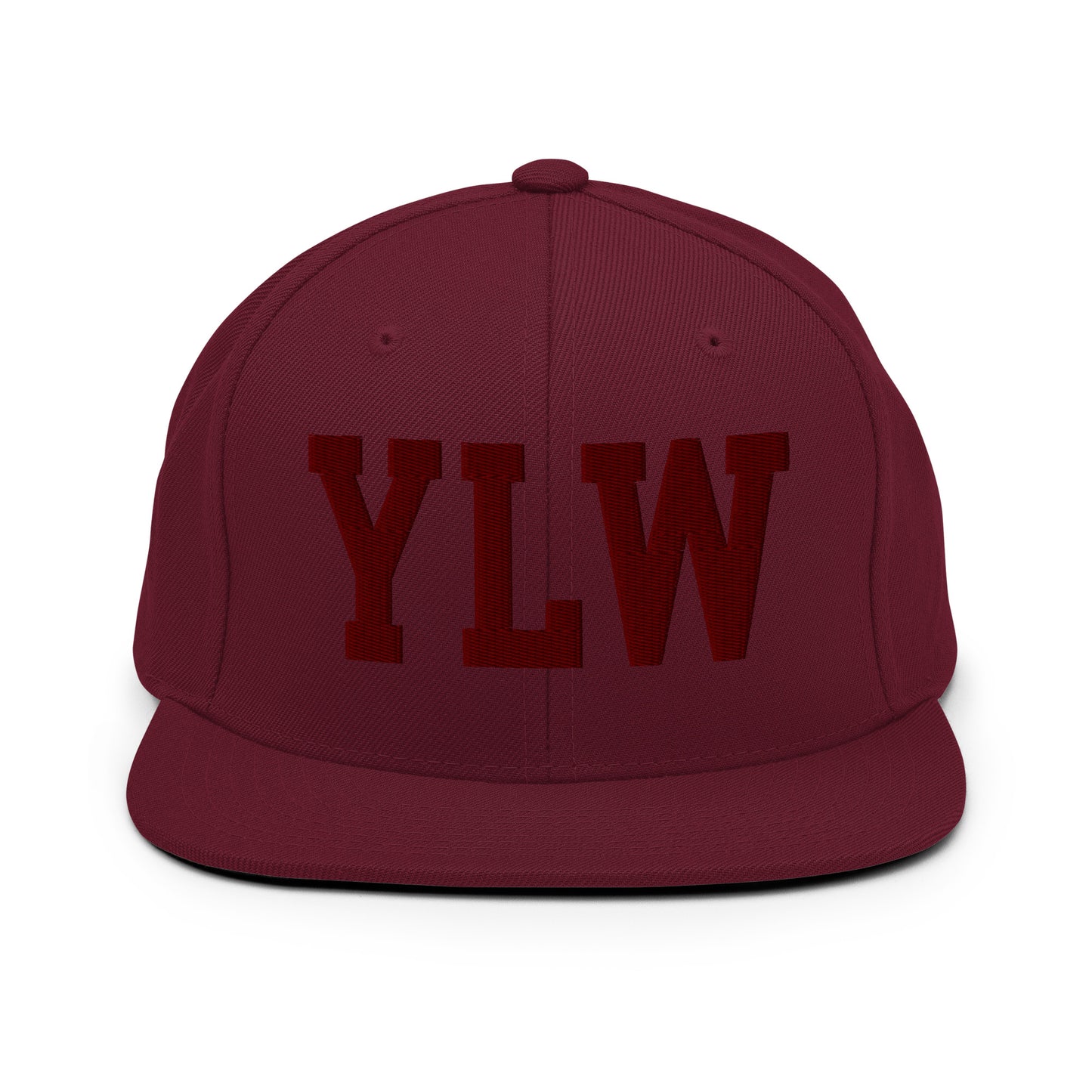 College-Style Snapback Hat • Maroon Embroidery • YLW Kelowna • YHM Designs - Image 07