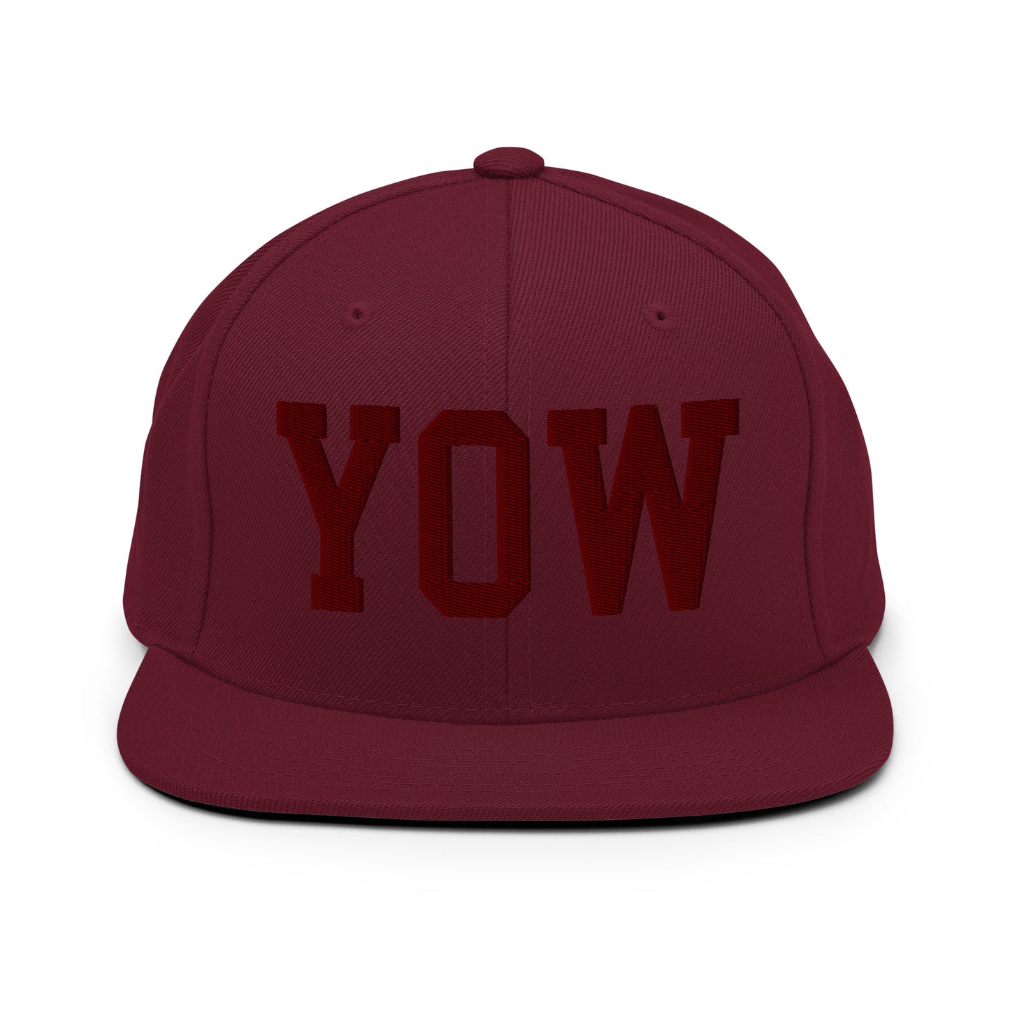 College-Style Snapback Hat • Maroon Embroidery • YOW Ottawa • YHM Designs - Image 07