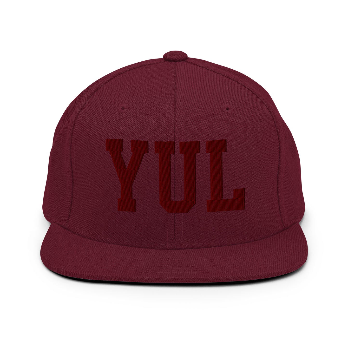 College-Style Snapback Hat • Maroon Embroidery • YUL Montreal • YHM Designs - Image 07