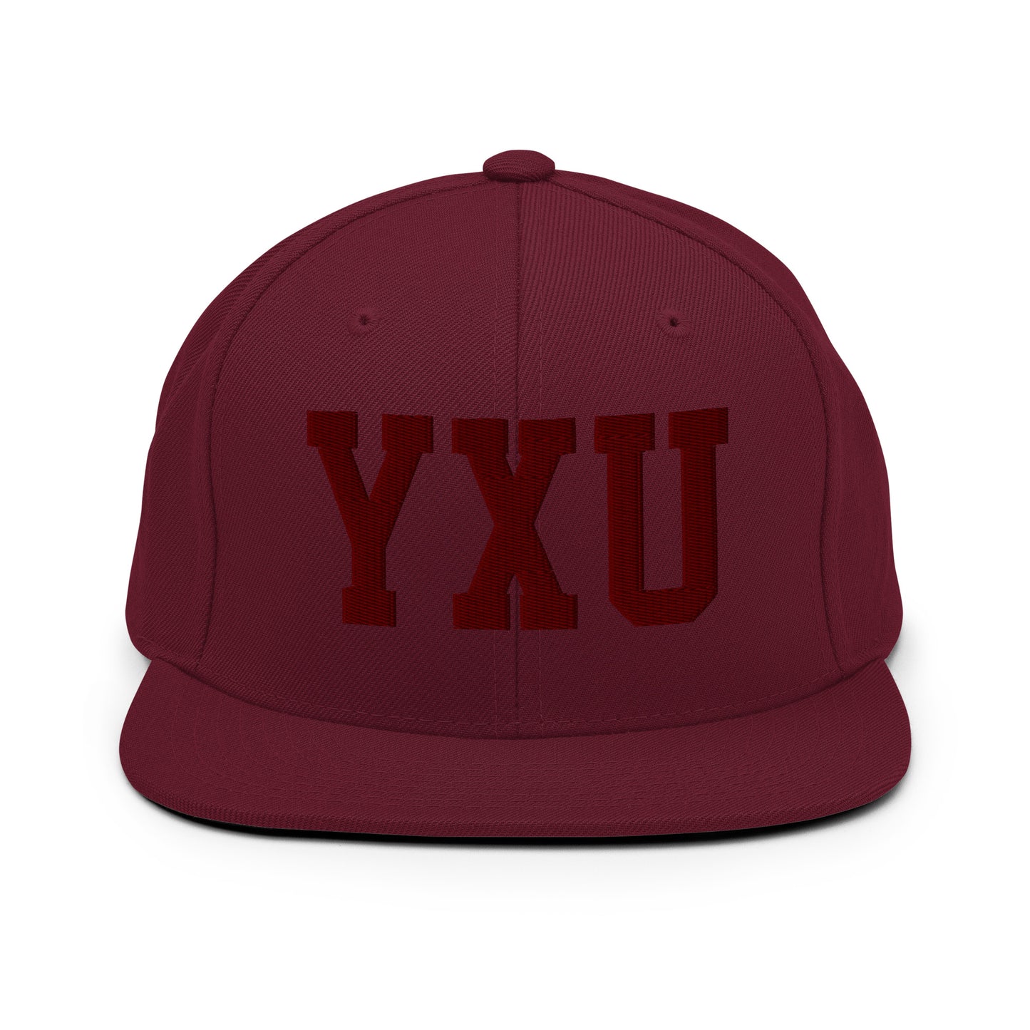 College-Style Snapback Hat • Maroon Embroidery • YXU London • YHM Designs - Image 07