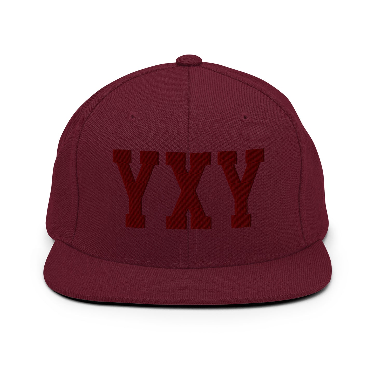 College-Style Snapback Hat • Maroon Embroidery • YXY Whitehorse • YHM Designs - Image 07