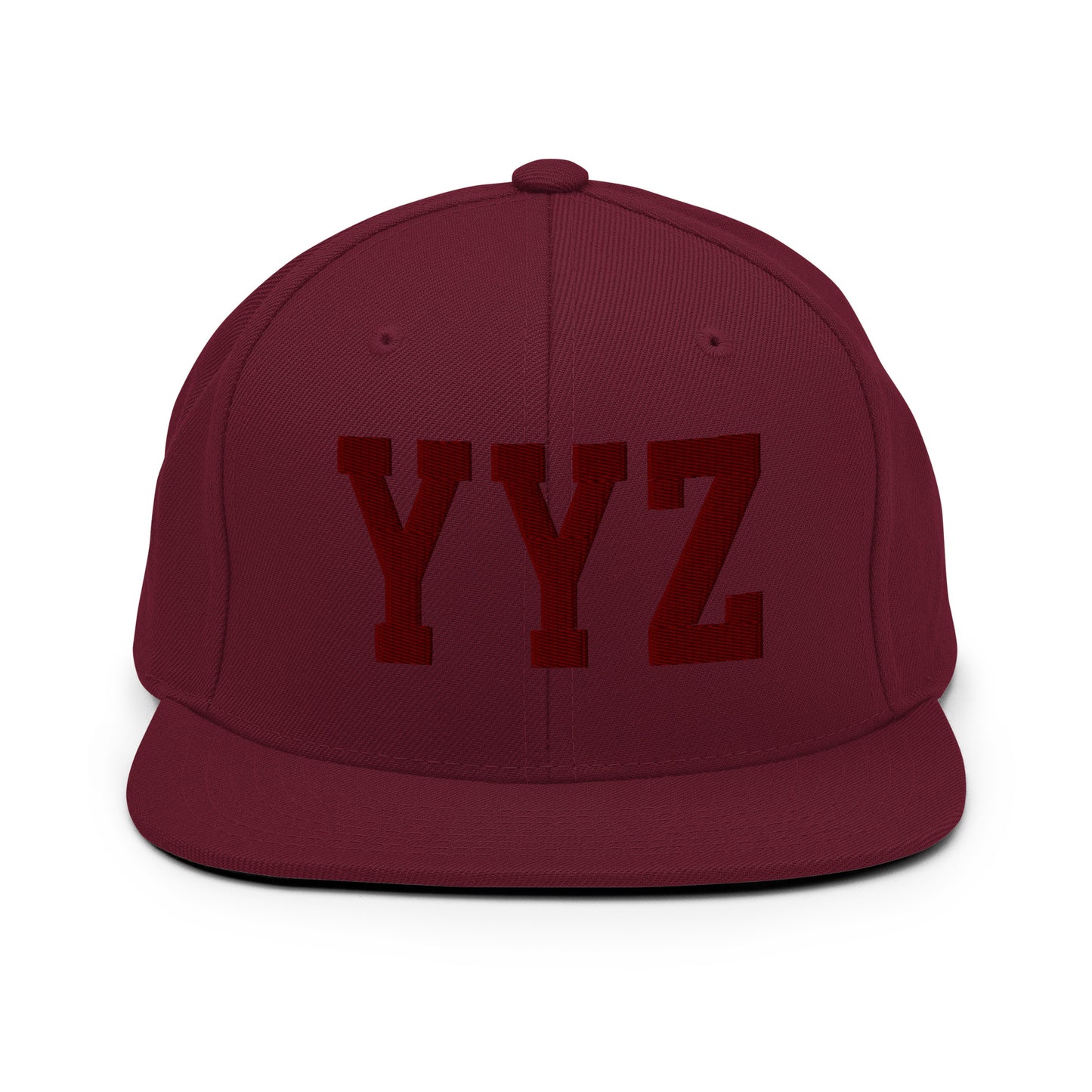 College-Style Snapback Hat • Maroon Embroidery • YYZ Toronto • YHM Designs - Image 07