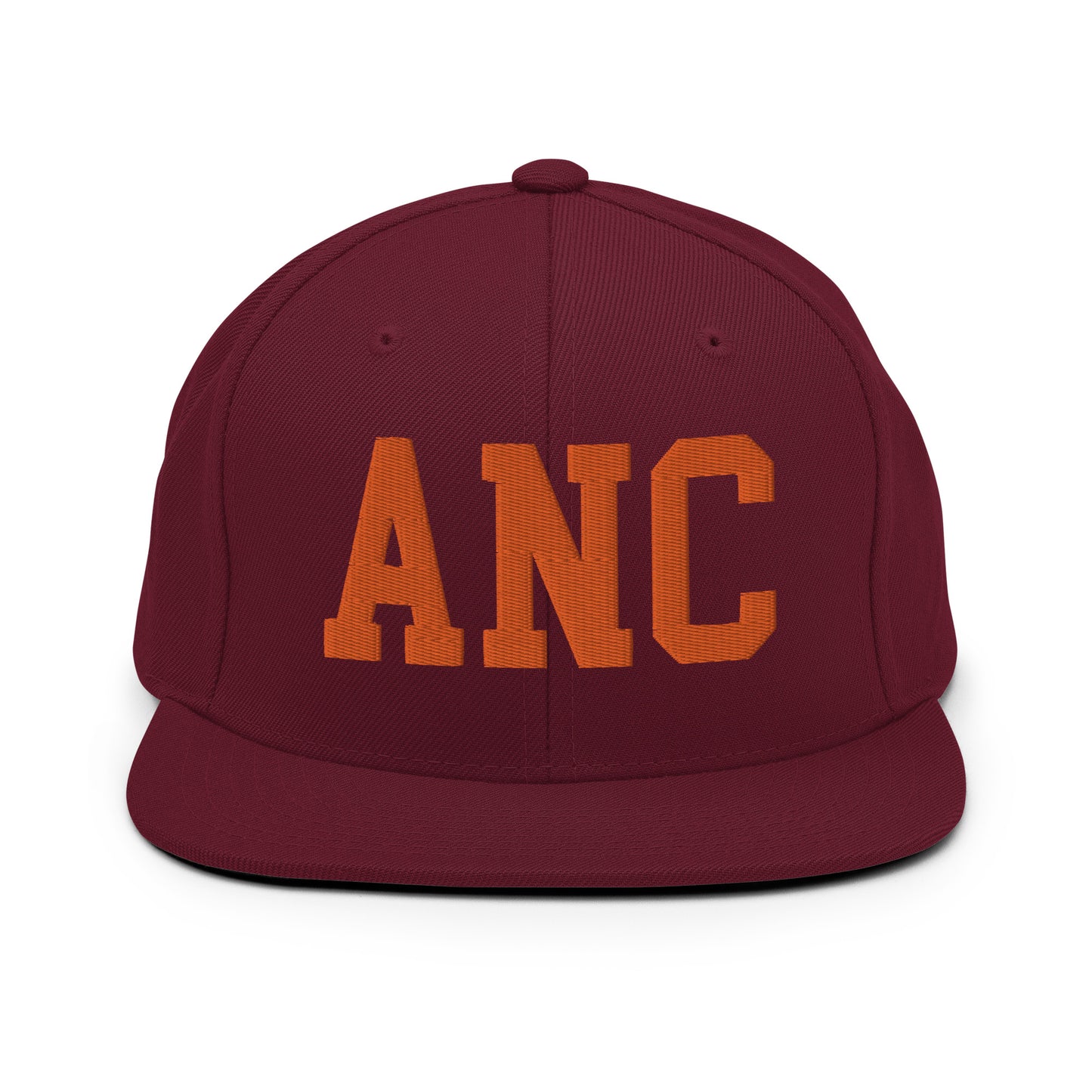 College-Style Classic Snapback Hat • Orange • ANC Anchorage • YHM Designs - Image 11