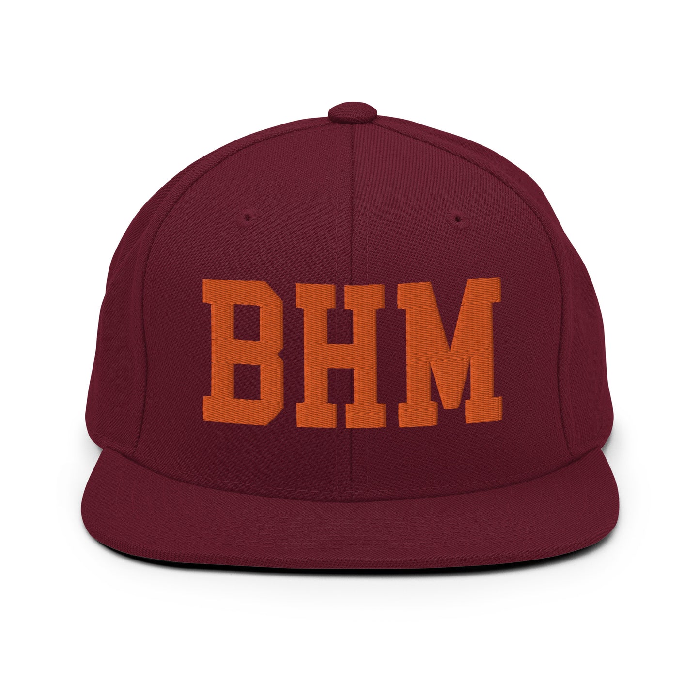 College-Style Classic Snapback Hat • Orange • BHM Birmingham • YHM Designs - Image 11