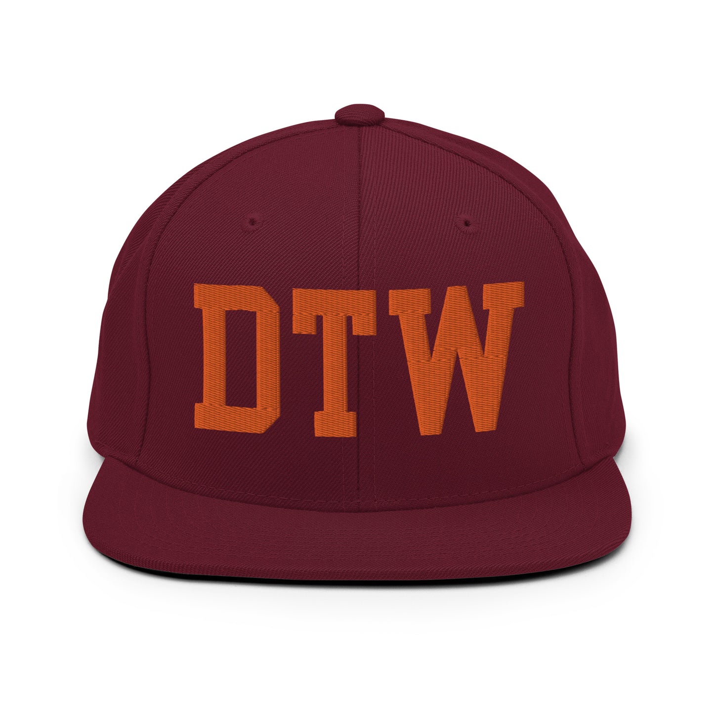 College-Style Classic Snapback Hat • Orange • DTW Detroit • YHM Designs - Image 11