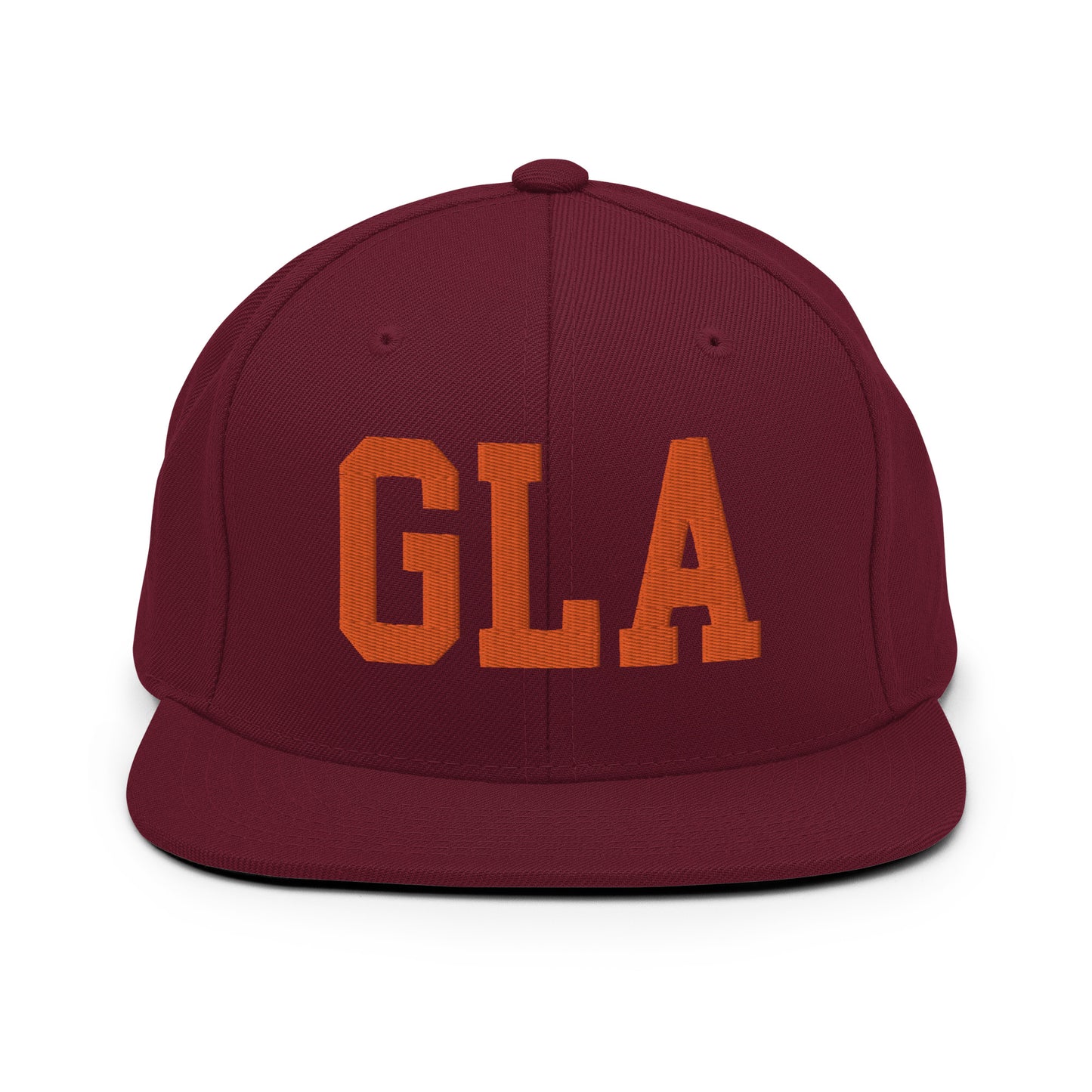 College-Style Classic Snapback Hat • Orange • GLA Glasgow • YHM Designs - Image 11