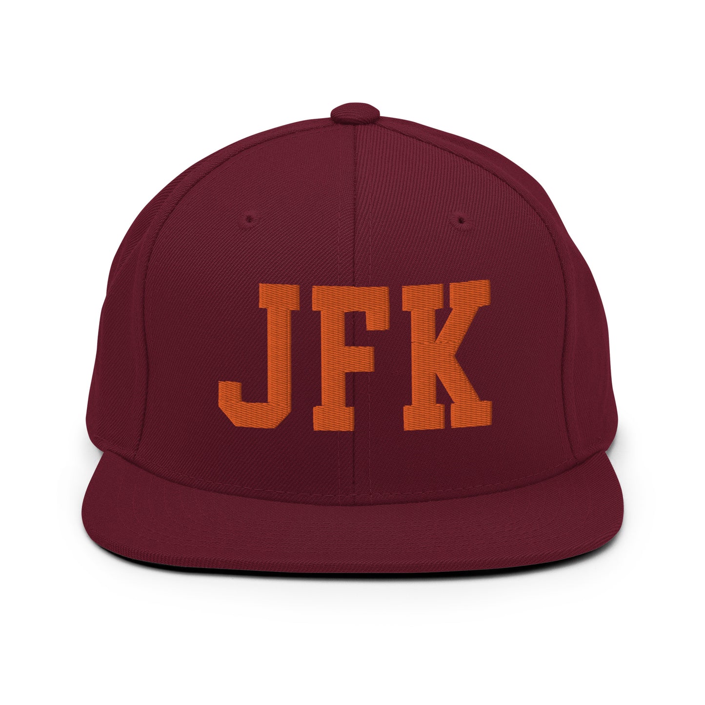 College-Style Classic Snapback Hat • Orange • JFK New York City • YHM Designs - Image 11