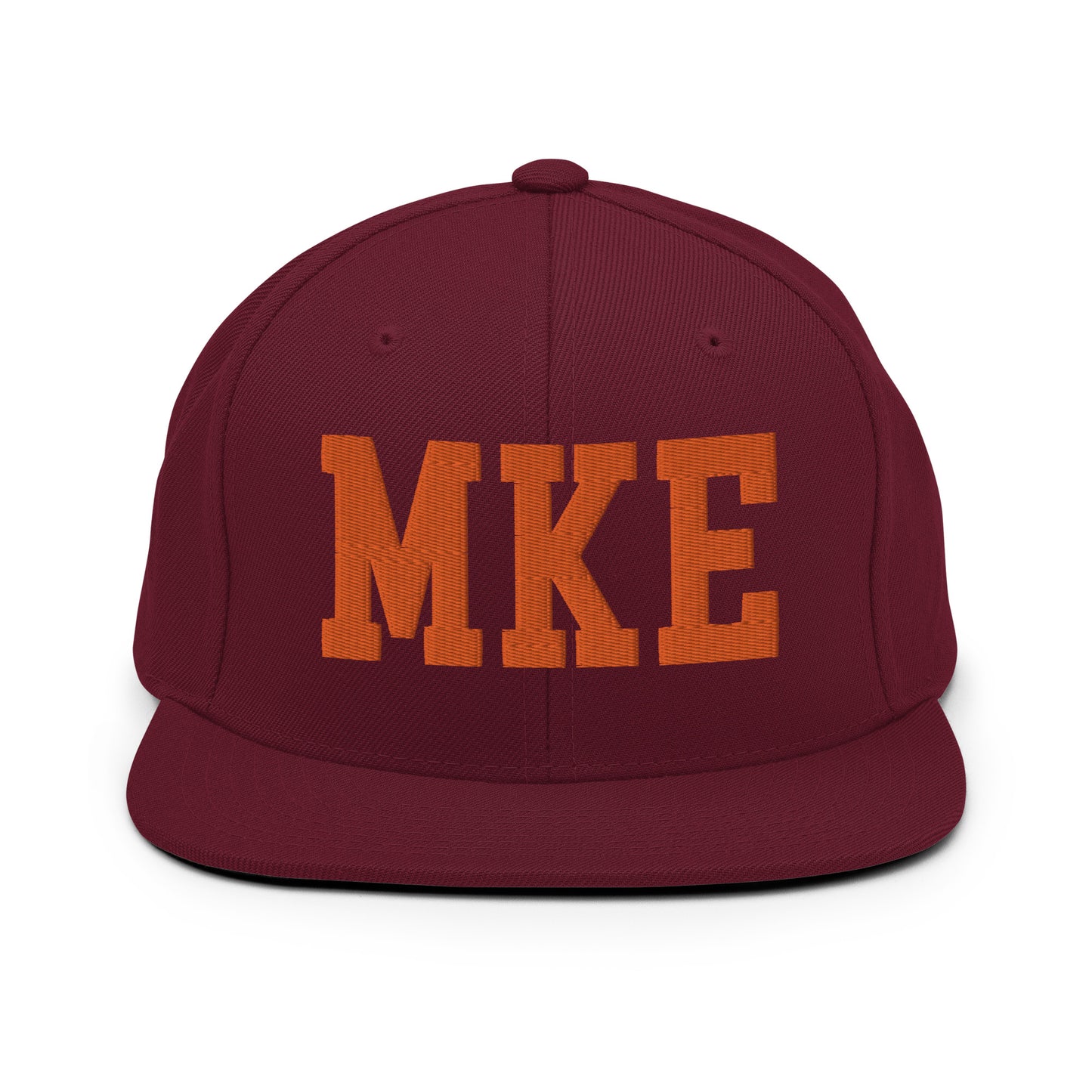 College-Style Classic Snapback Hat • Orange • MKE Milwaukee • YHM Designs - Image 11
