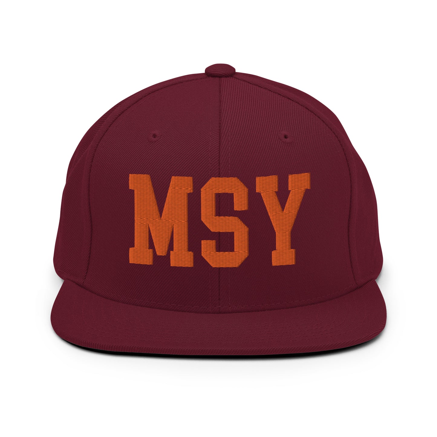 College-Style Classic Snapback Hat • Orange • MSY New Orleans • YHM Designs - Image 11