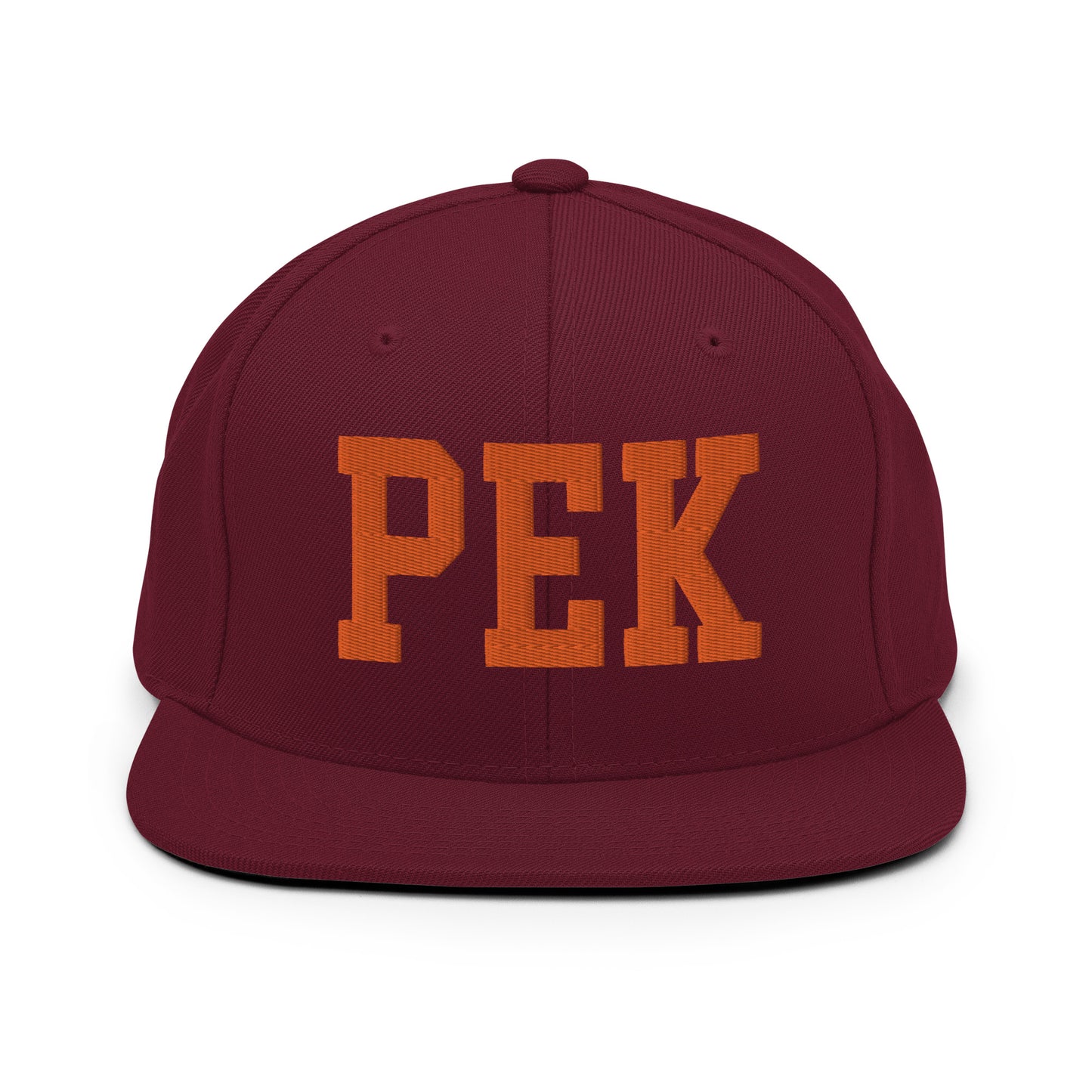 College-Style Classic Snapback Hat • Orange • PEK Beijing • YHM Designs - Image 11