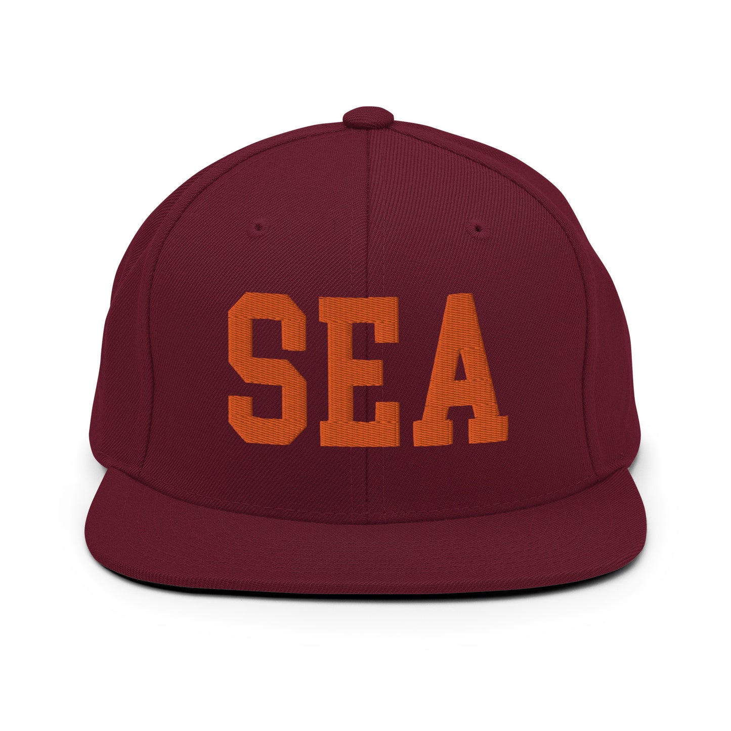 College-Style Classic Snapback Hat • Orange • SEA Seattle • YHM Designs - Image 11