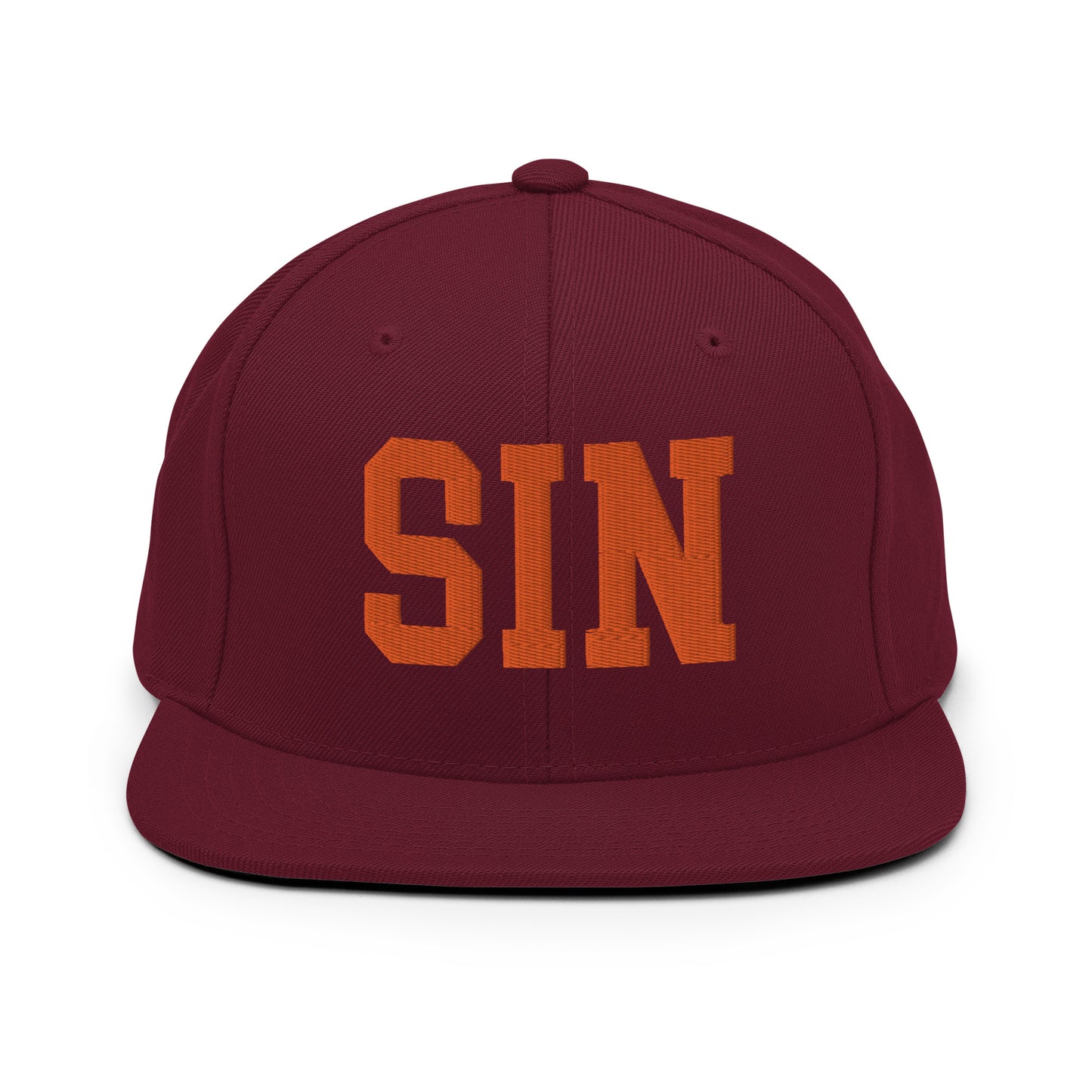 College-Style Classic Snapback Hat • Orange • SIN Singapore • YHM Designs - Image 11