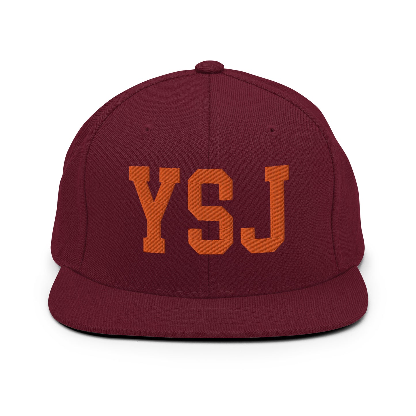 College-Style Classic Snapback Hat • Orange • YSJ Saint John • YHM Designs - Image 11
