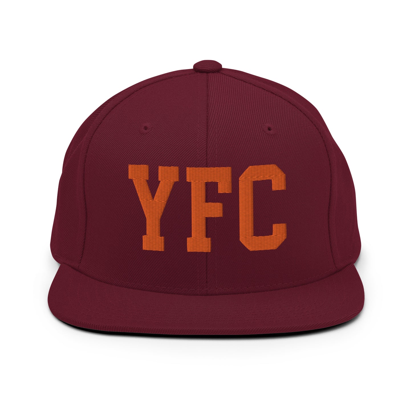 College-Style Classic Snapback Hat • Orange • YFC Fredericton Souvenir • YHM Designs - Image 11