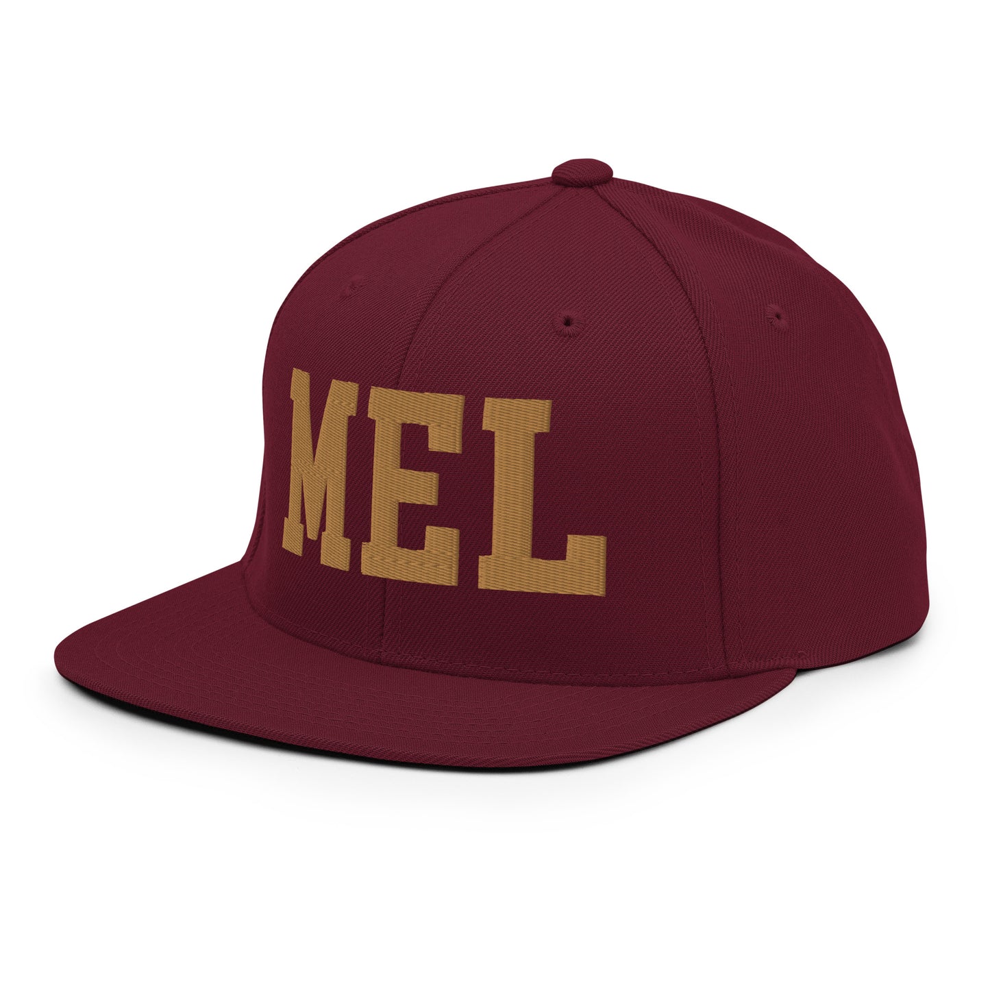 College-Style Classic Snapback Hat • Old Gold • MEL Melbourne • YHM Designs - Image 12