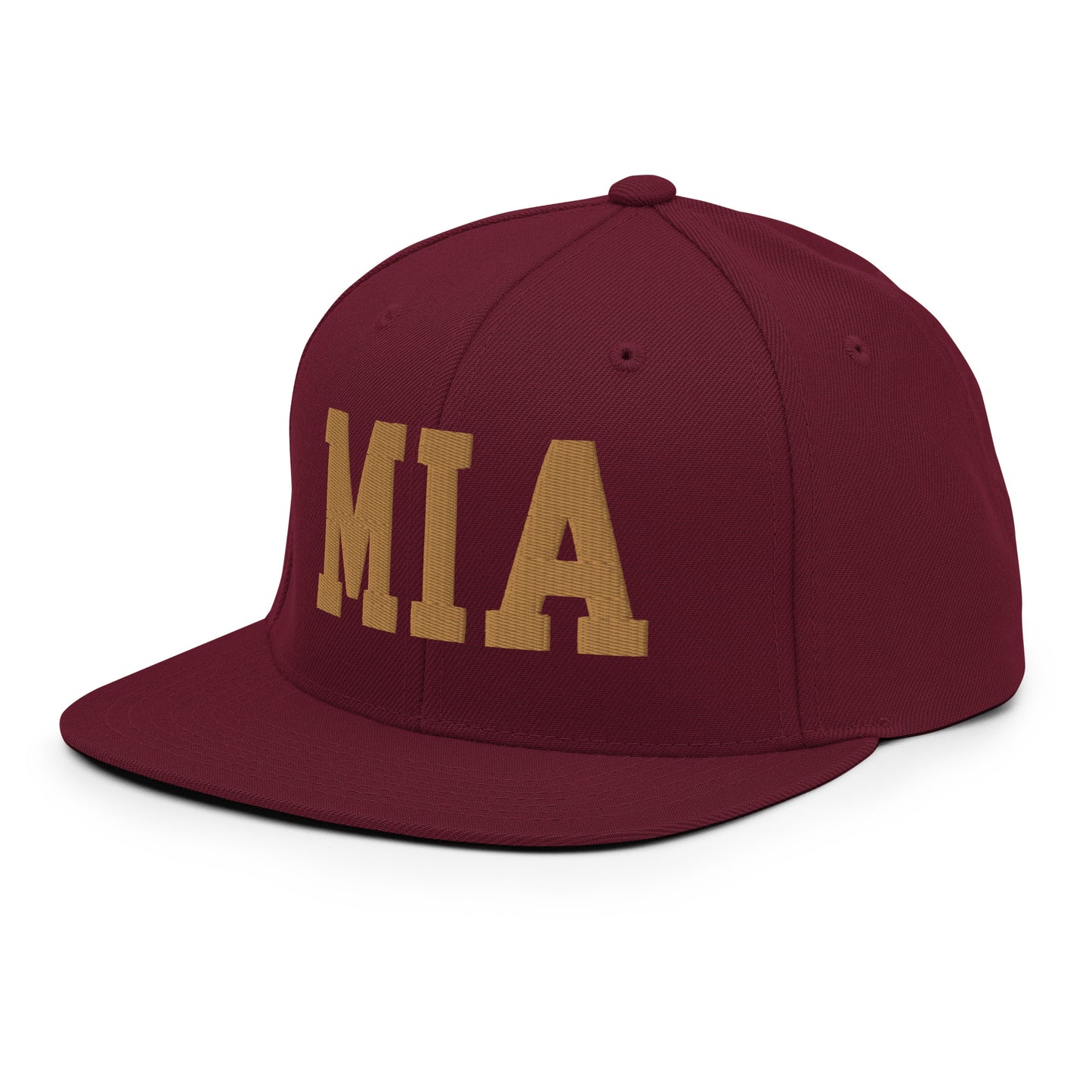 College-Style Classic Snapback Hat • Old Gold • MIA Miami • YHM Designs - Image 12