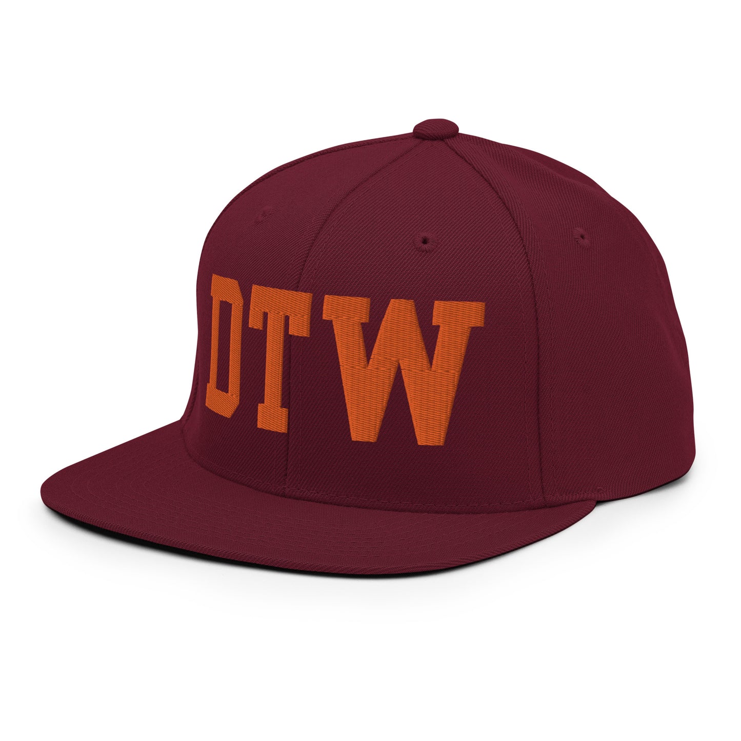 College-Style Classic Snapback Hat • Orange • DTW Detroit • YHM Designs - Image 13