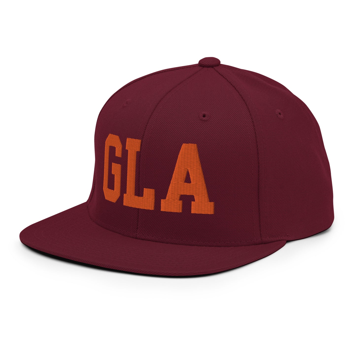 College-Style Classic Snapback Hat • Orange • GLA Glasgow • YHM Designs - Image 13