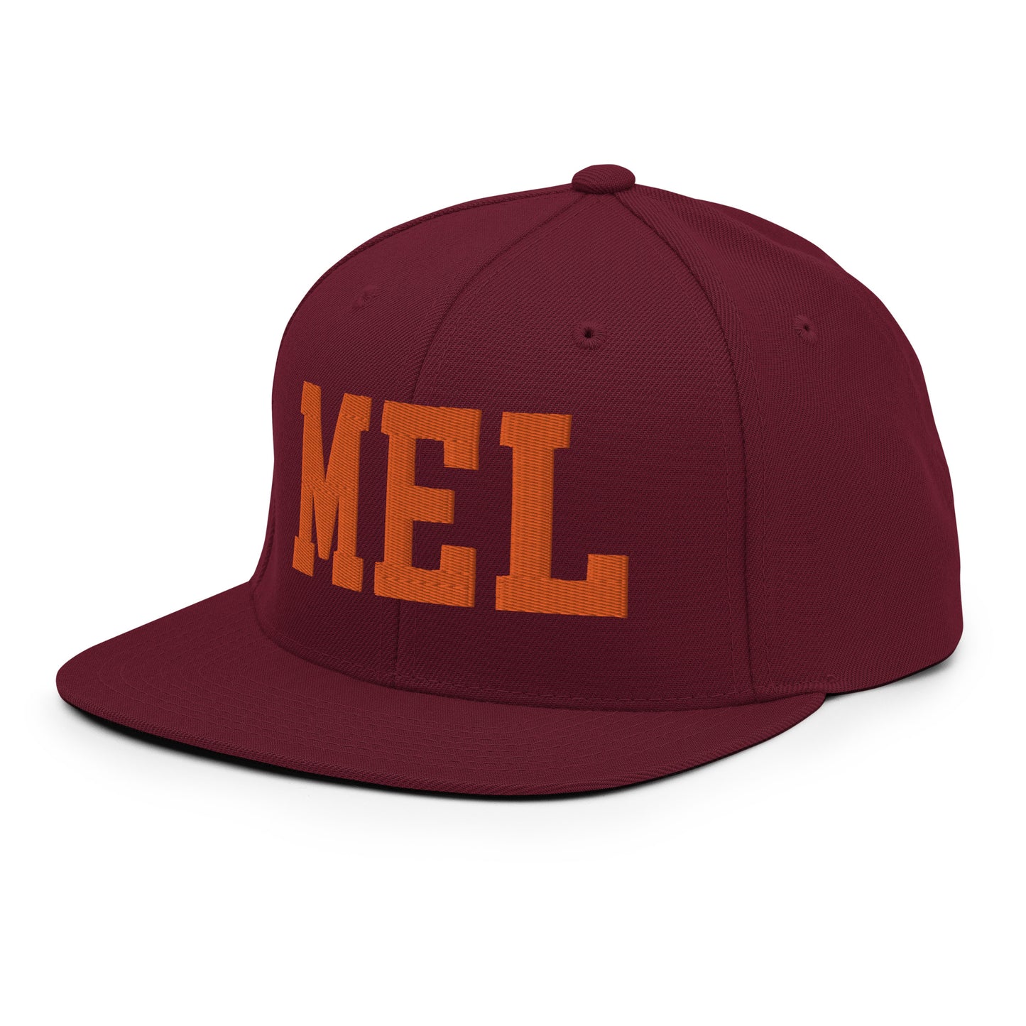 College-Style Classic Snapback Hat • Orange • MEL Melbourne • YHM Designs - Image 13