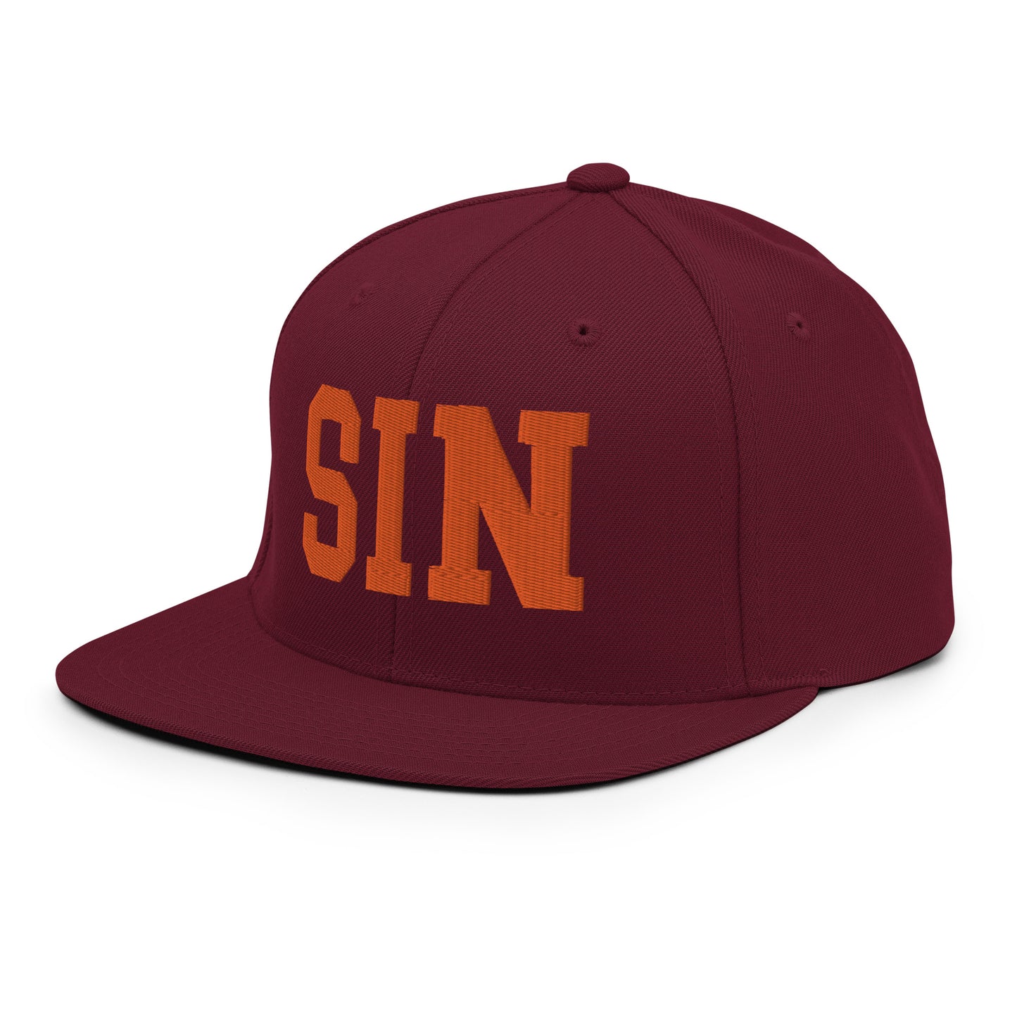 College-Style Classic Snapback Hat • Orange • SIN Singapore • YHM Designs - Image 13