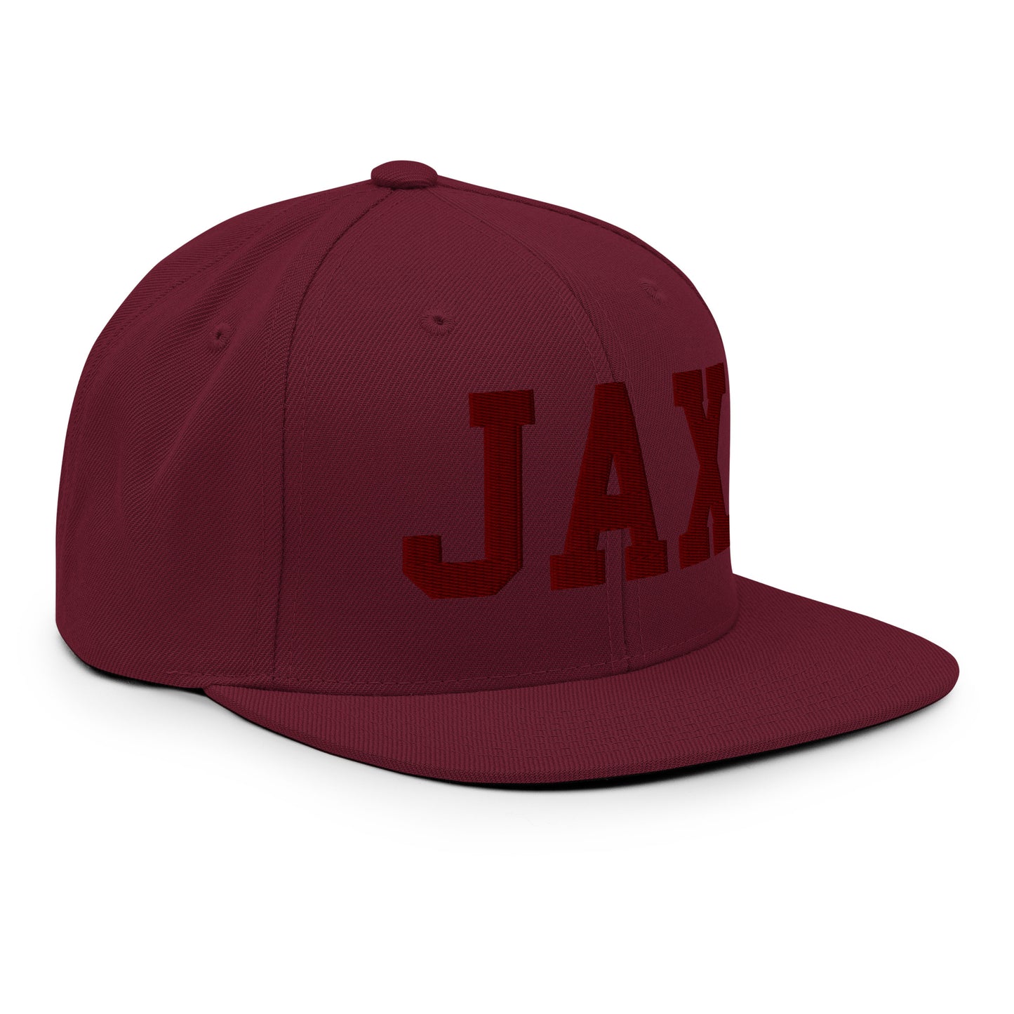 College-Style Snapback Hat • Maroon Embroidery • JAX Jacksonville • YHM Designs - Image 10