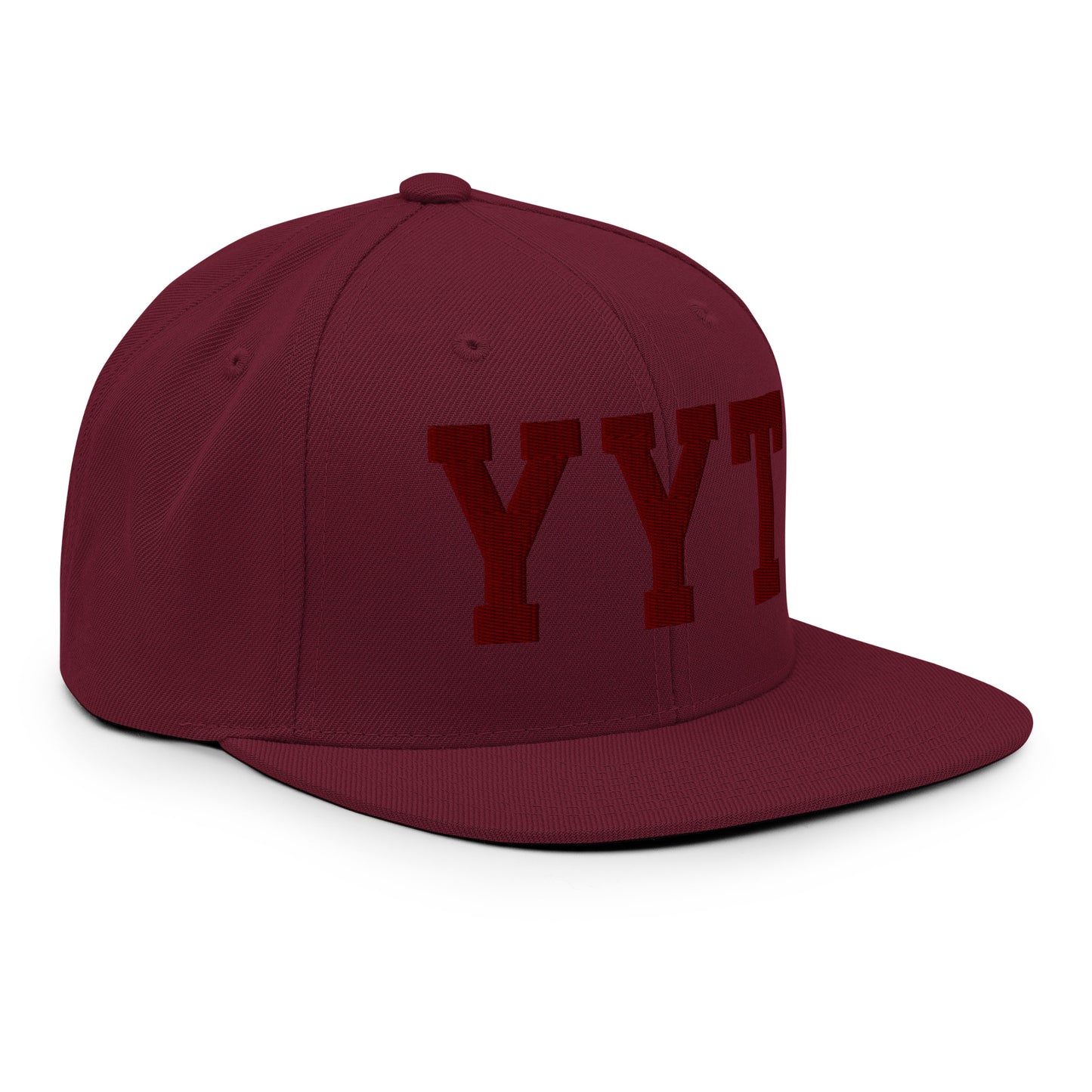 College-Style Snapback Hat • Maroon Embroidery • YYT St. John's • YHM Designs - Image 10