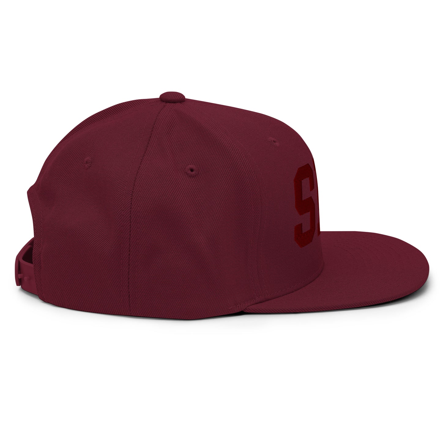 College-Style Snapback Hat • Maroon Embroidery • SLC Salt Lake City • YHM Designs - Image 11