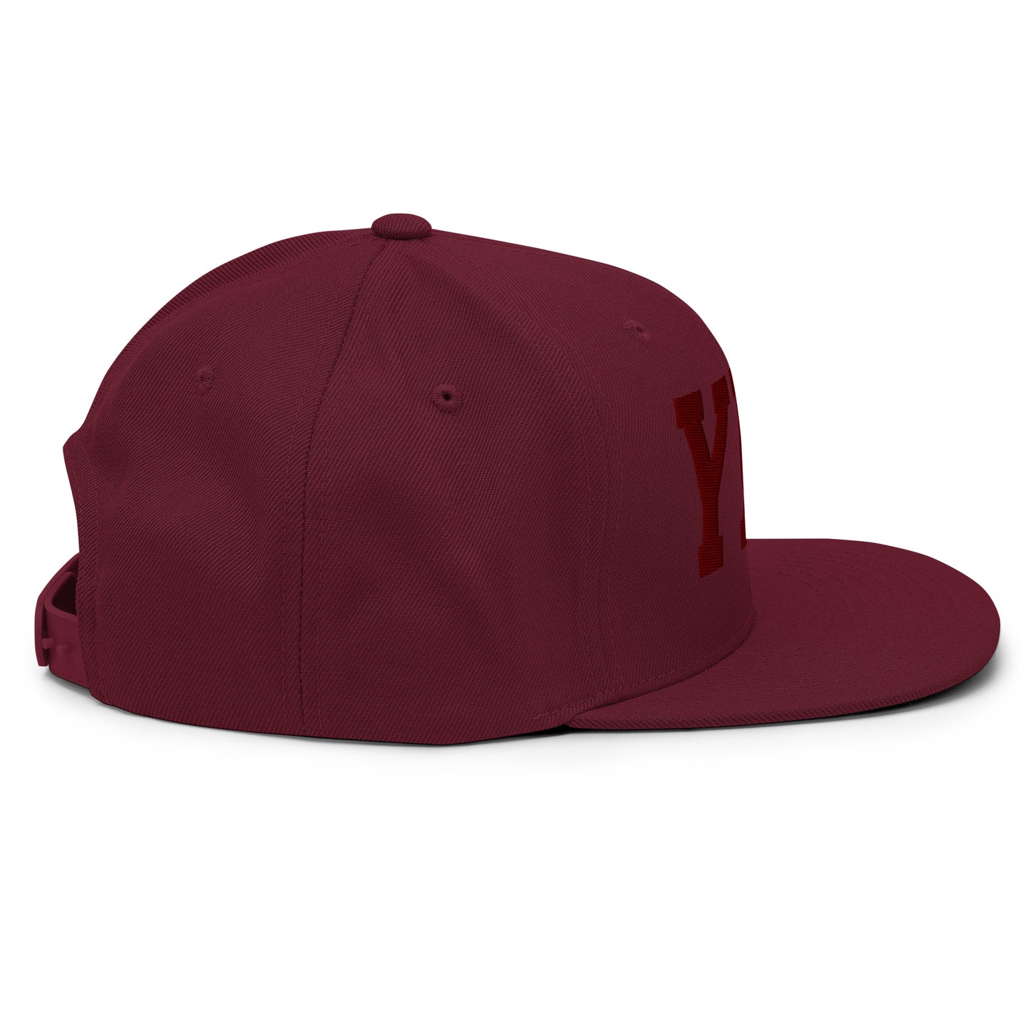 College-Style Snapback Hat • Maroon Embroidery • YHZ Halifax Souvenir • YHM Designs - Image 11