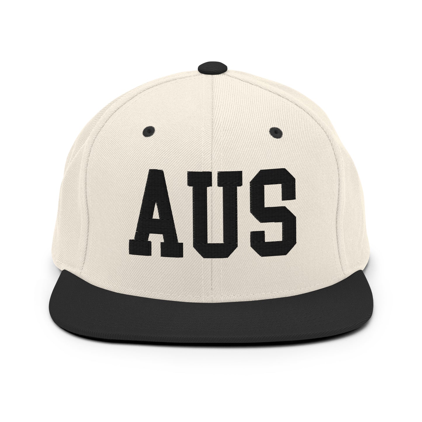 College-Style Classic Snapback Hat • Black • AUS Austin Souvenir • YHM Designs - Image 31