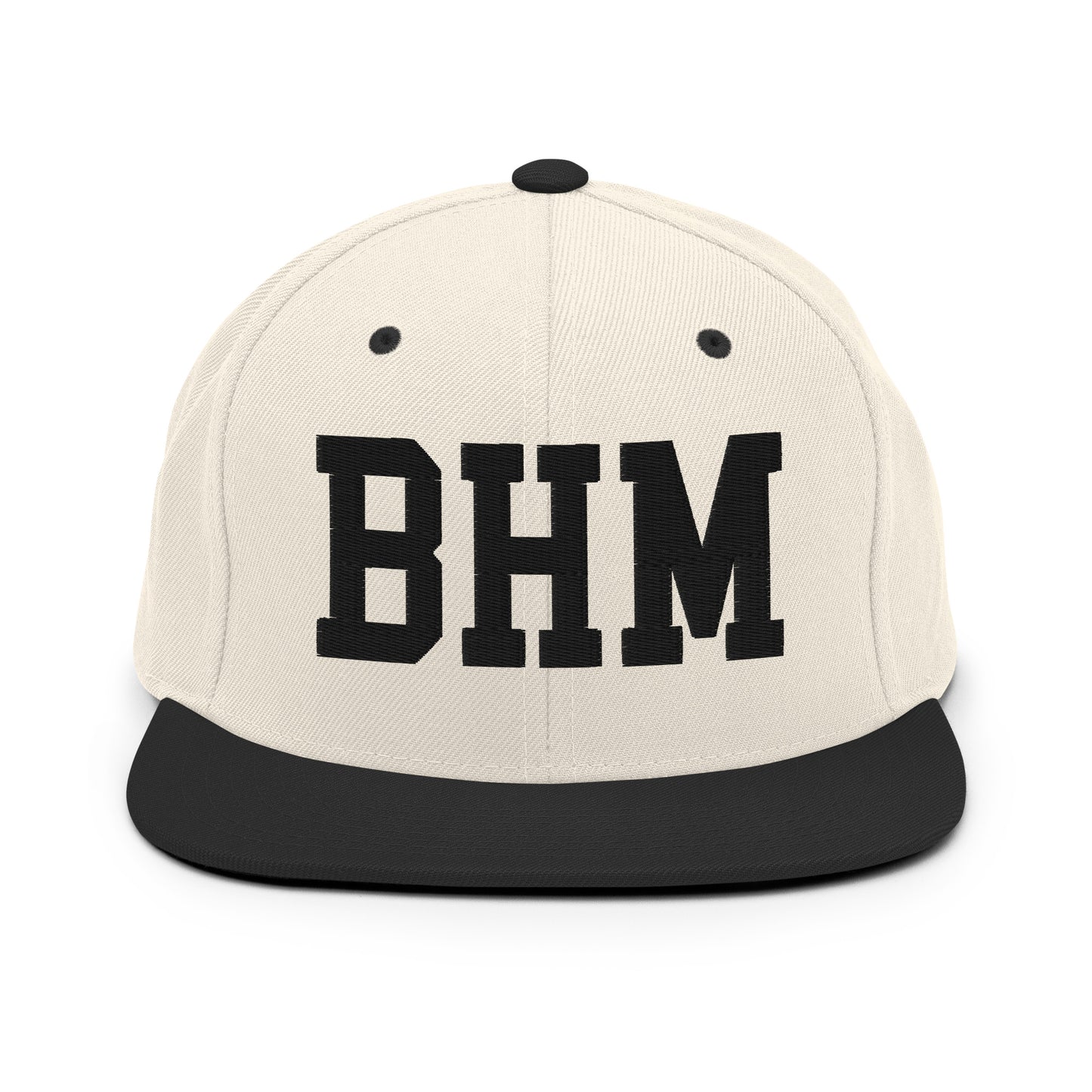 College-Style Classic Snapback Hat • Black • BHM Birmingham Souvenir • YHM Designs - Image 31