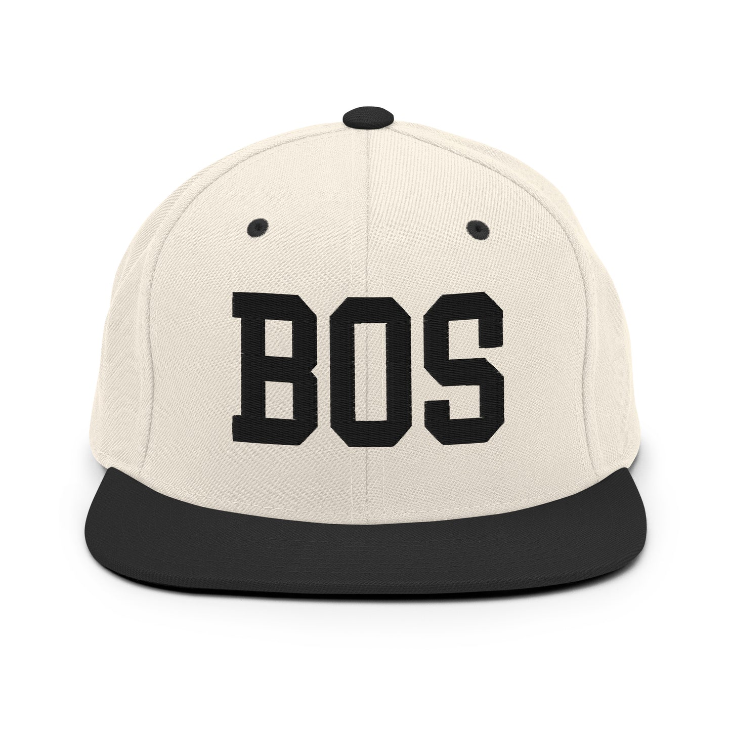 College-Style Classic Snapback Hat • Black • BOS Boston • YHM Designs - Image 31