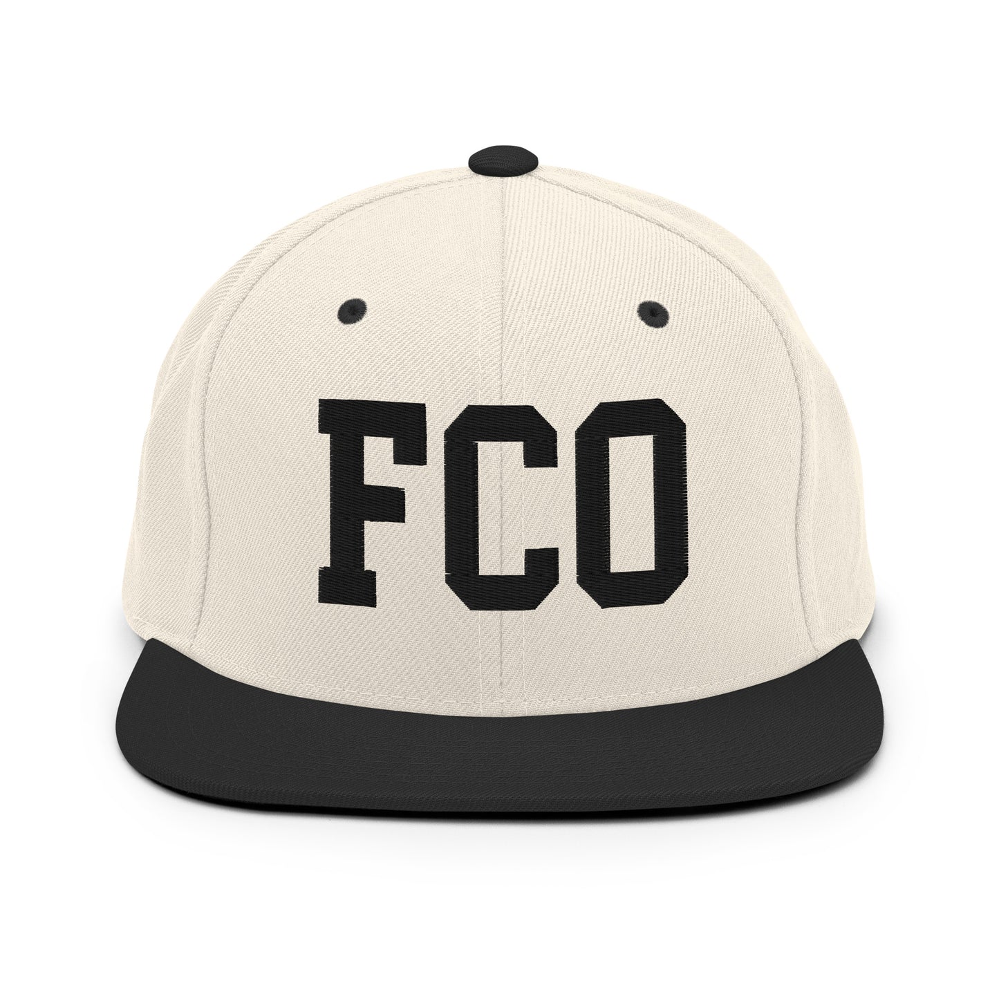College-Style Classic Snapback Hat • Black • FCO Rome • YHM Designs - Image 31