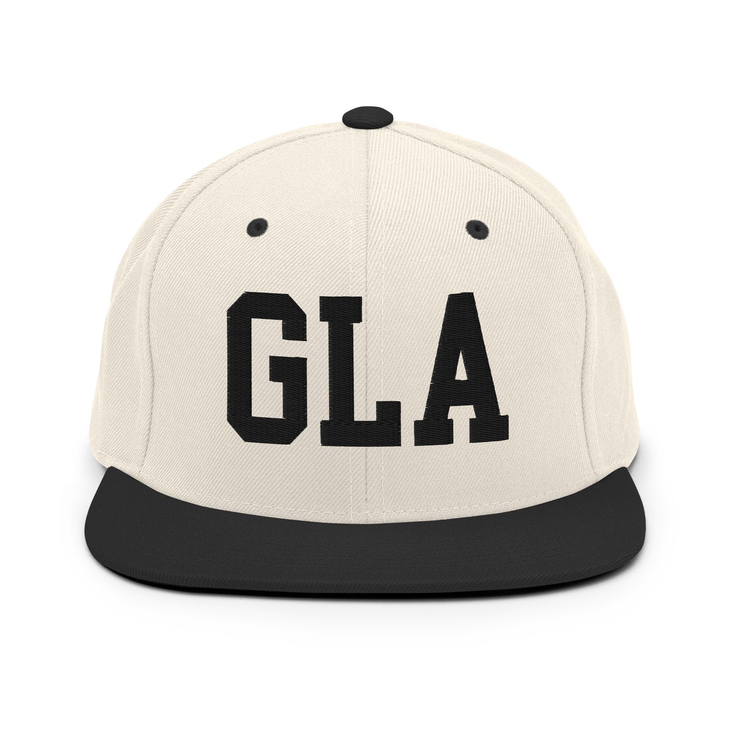 College-Style Classic Snapback Hat • Black • GLA Glasgow • YHM Designs - Image 31