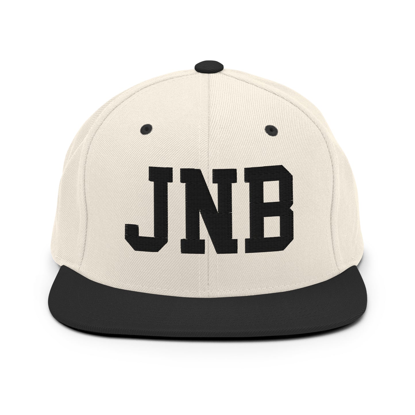 College-Style Classic Snapback Hat • Black • JNB Johannesburg Souvenir • YHM Designs - Image 31