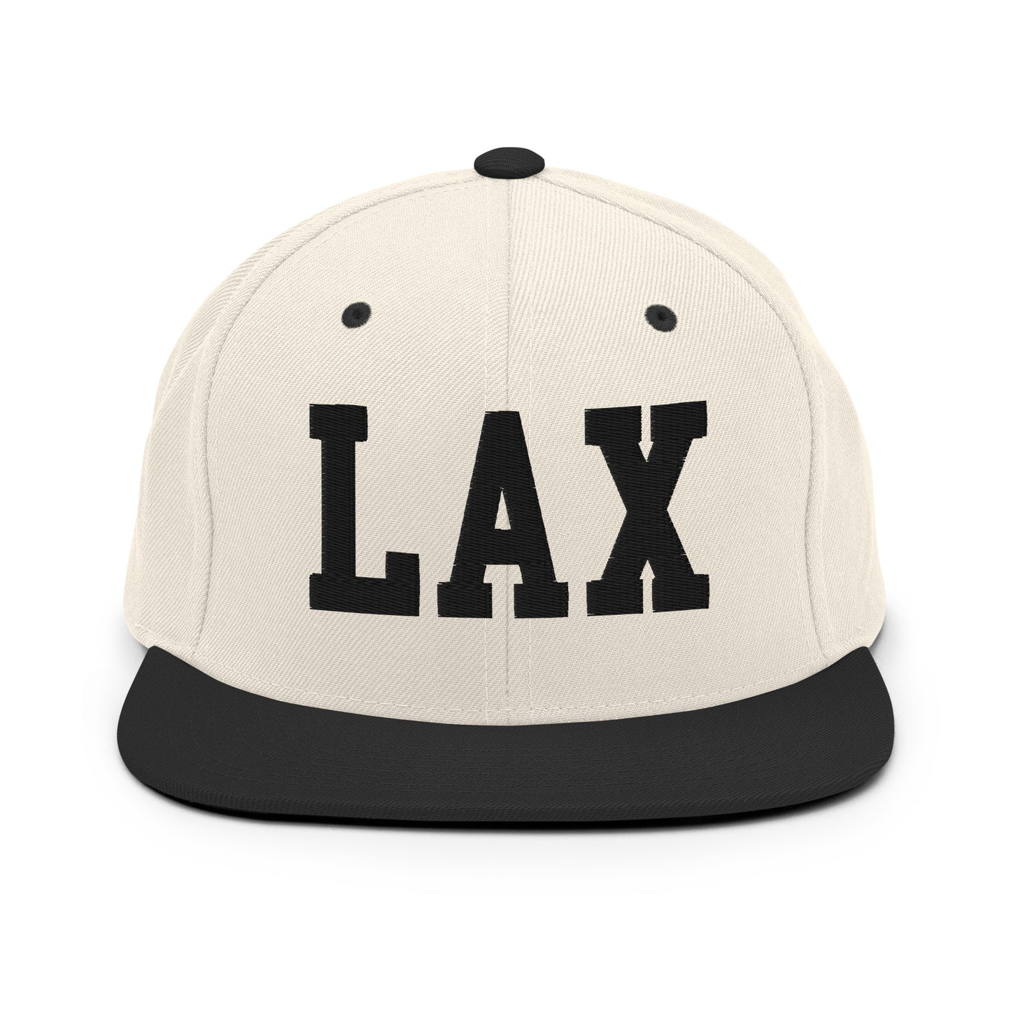 College-Style Classic Snapback Hat • Black • LAX Los Angeles • YHM Designs - Image 31
