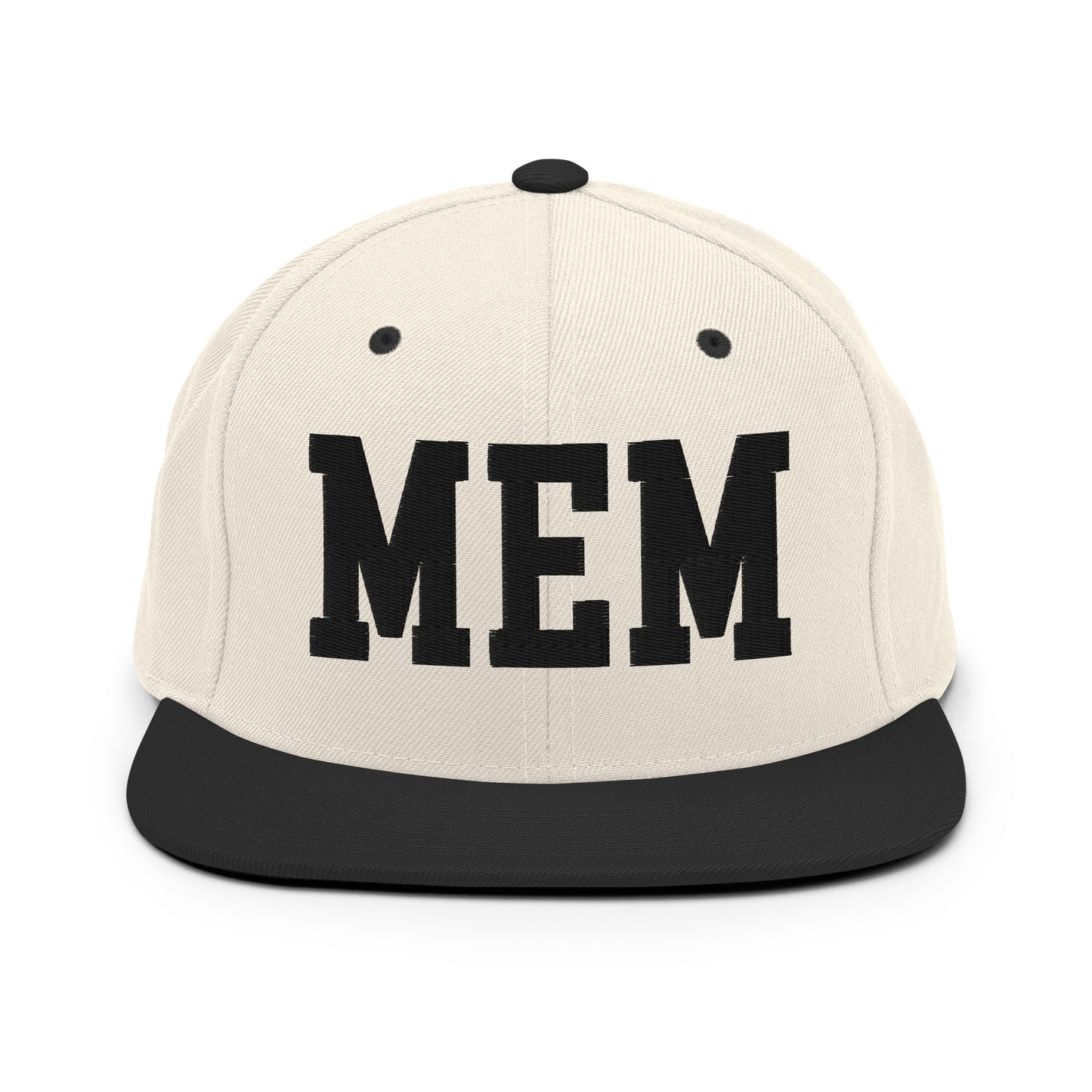 College-Style Classic Snapback Hat • Black • MEM Memphis • YHM Designs - Image 31