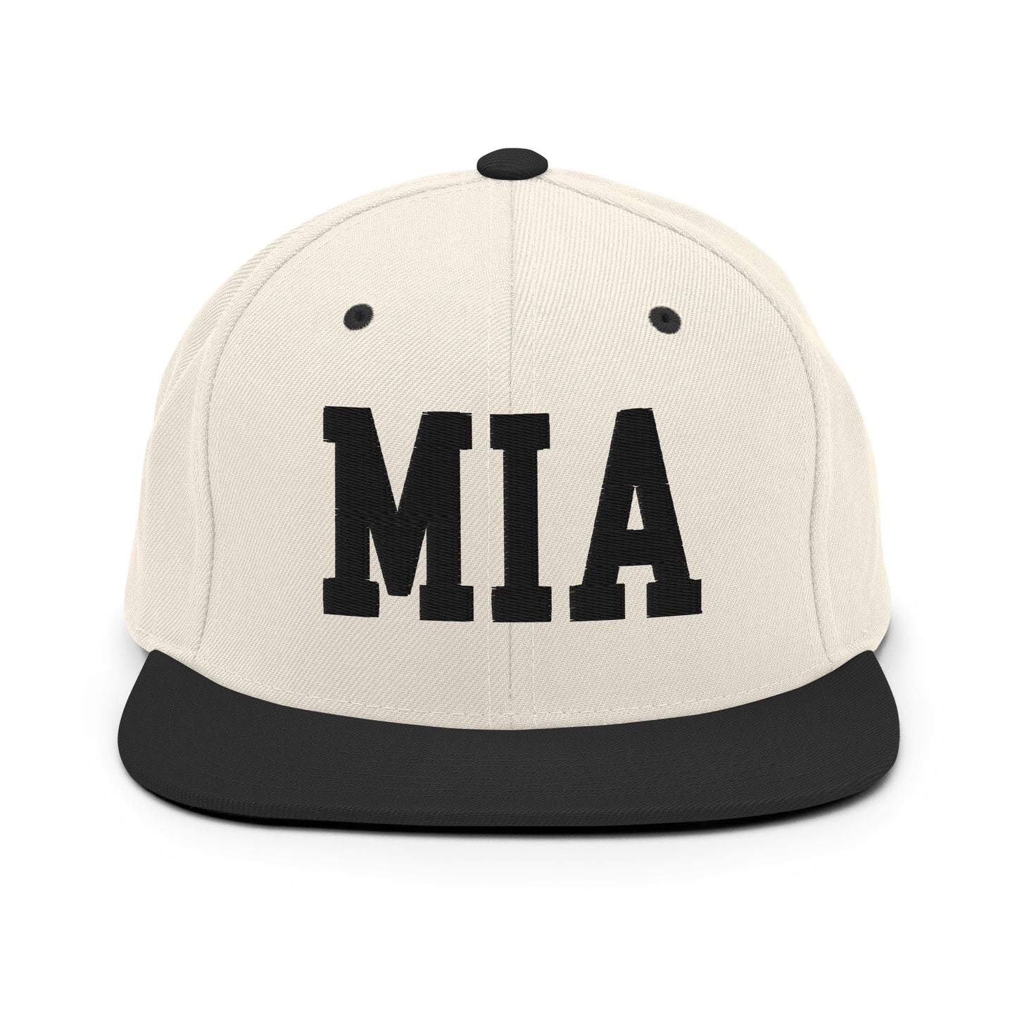 College-Style Classic Snapback Hat • Black • MIA Miami • YHM Designs - Image 31