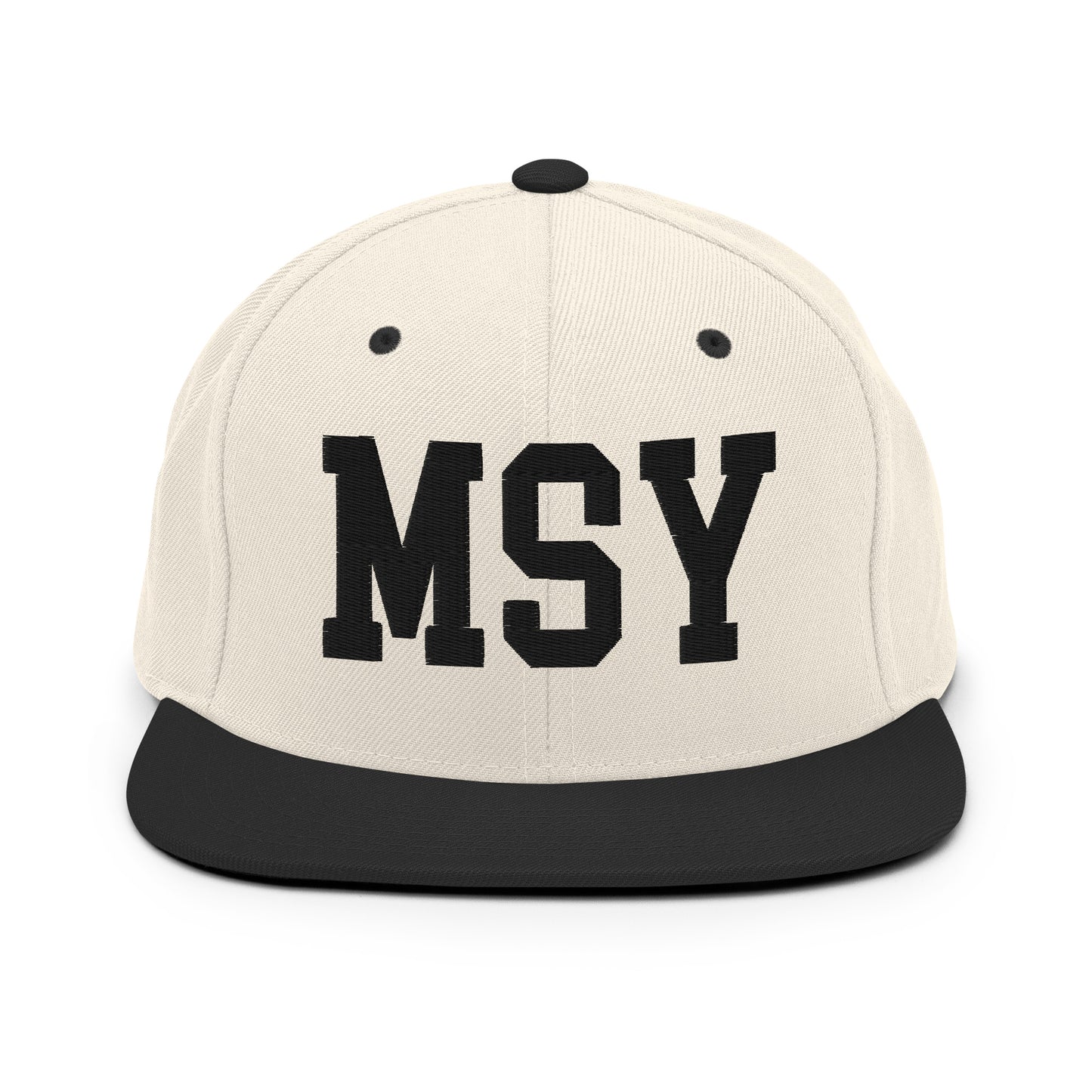 College-Style Classic Snapback Hat • Black • MSY New Orleans Souvenir • YHM Designs - Image 31
