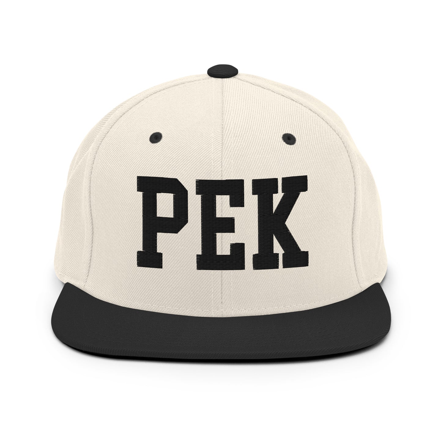 College-Style Classic Snapback Hat • Black • PEK Beijing • YHM Designs - Image 31