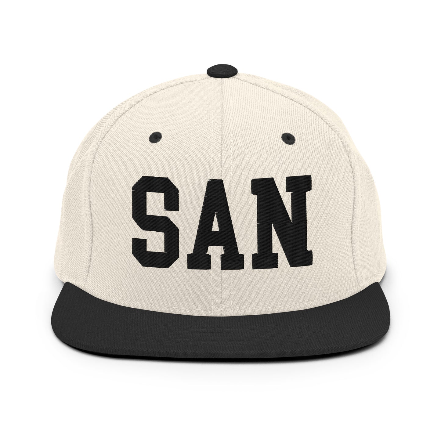 College-Style Classic Snapback Hat • Black • SAN San Diego • YHM Designs - Image 31