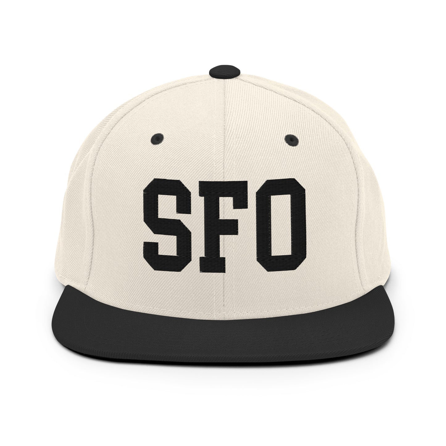 College-Style Classic Snapback Hat • Black • SFO San Francisco • YHM Designs - Image 31