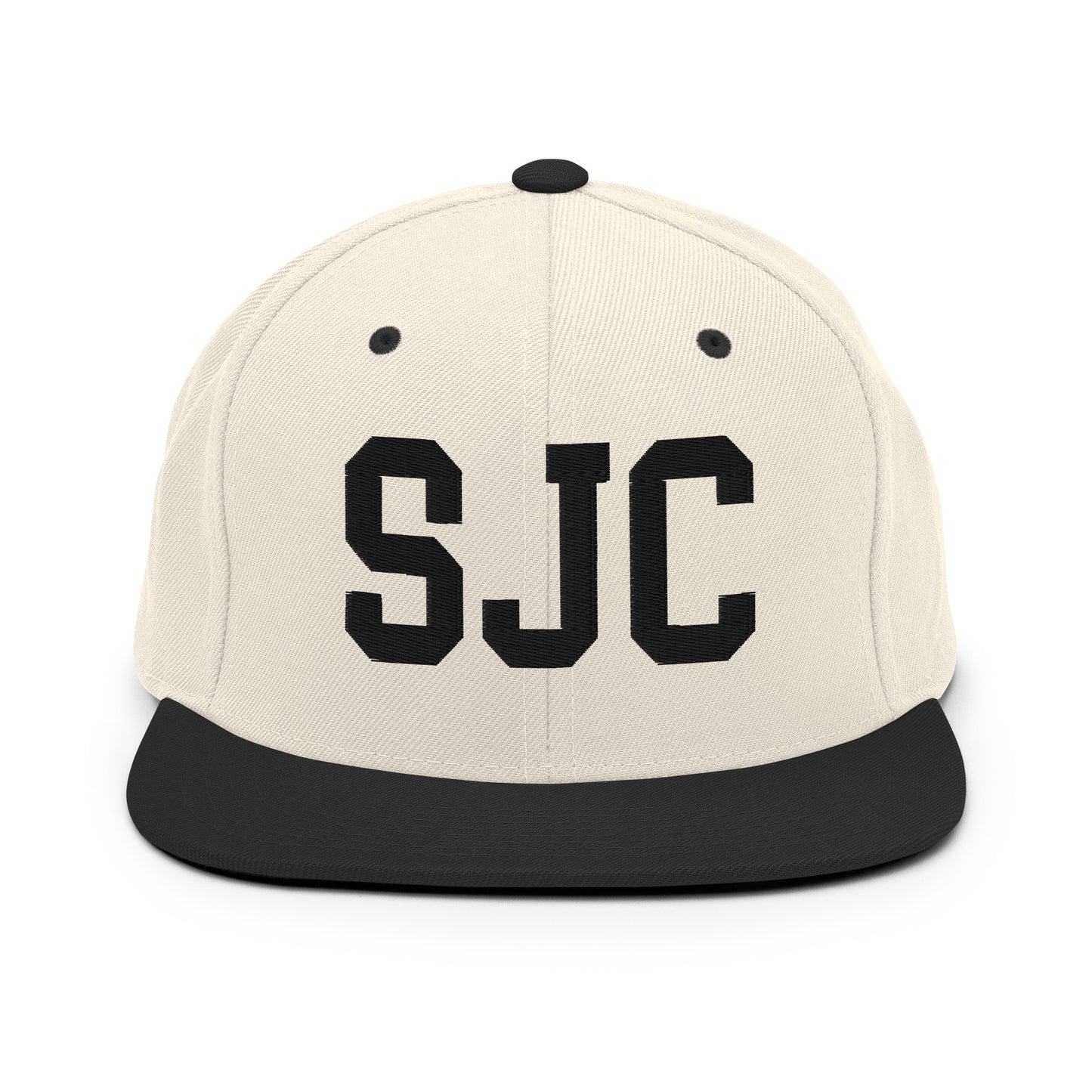 College-Style Classic Snapback Hat • Black • SJC San Jose • YHM Designs - Image 31
